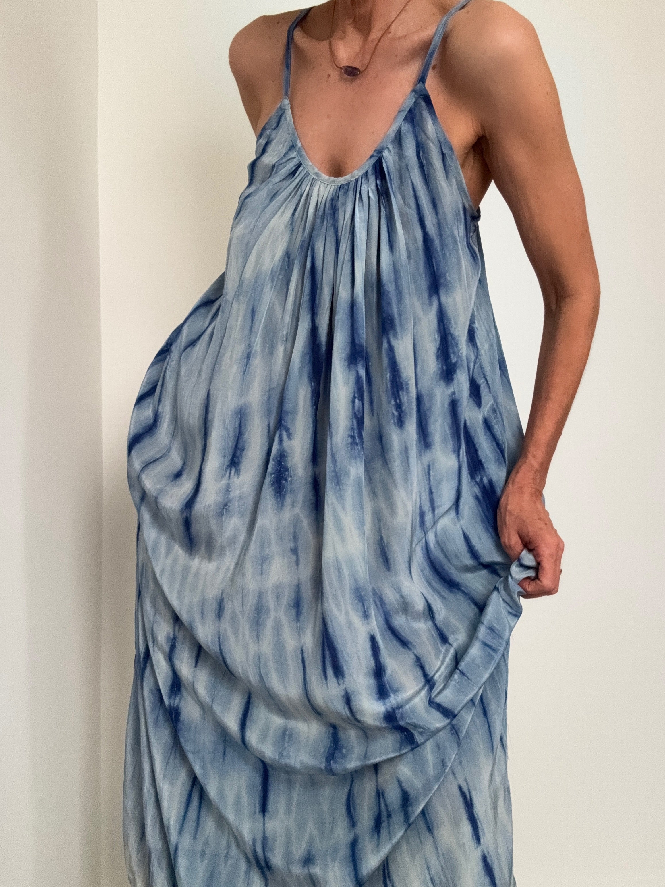 Silk Slip Tiedye Blues | Dresses