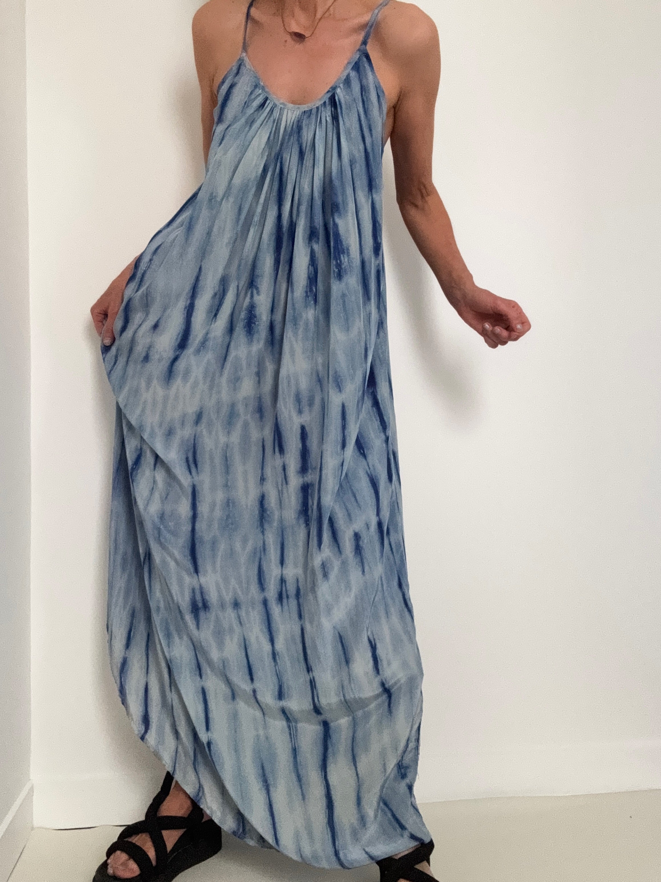 Silk Slip Tiedye Blues | Dresses