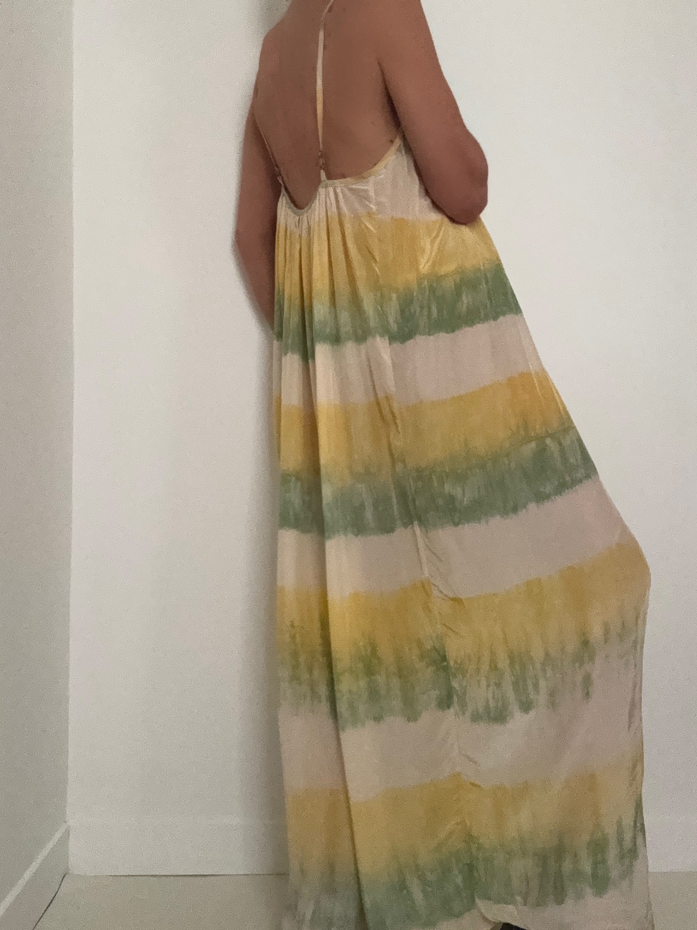 Nous Antwerp Dresses Silk Slip Tiedye Citrus