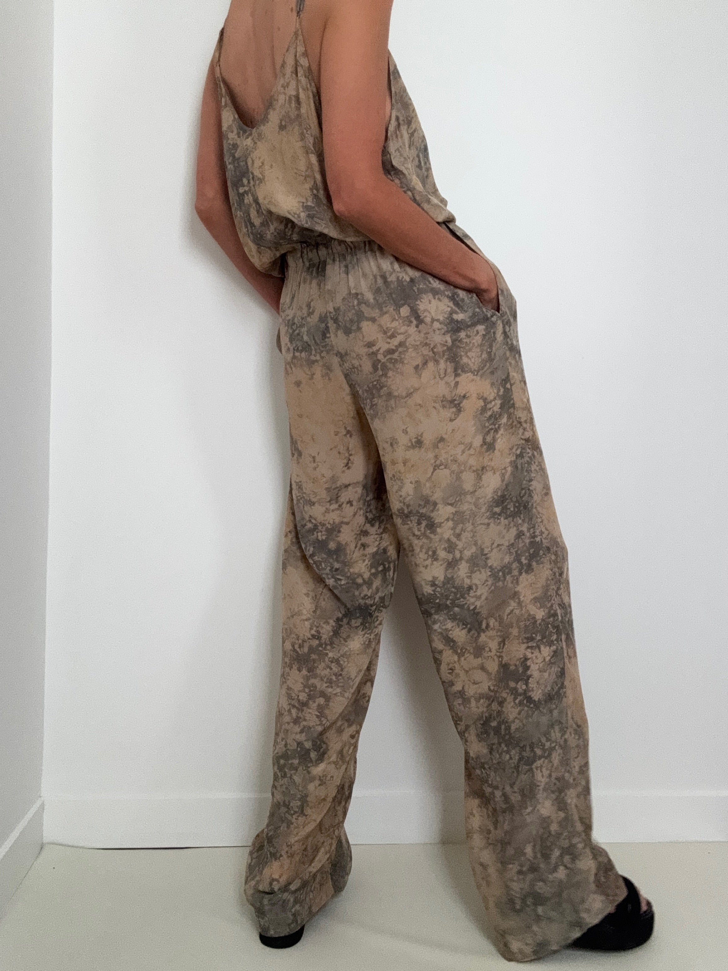 Nous Antwerp Jumpsuits Silk Jumpsuit Clay Tiedye
