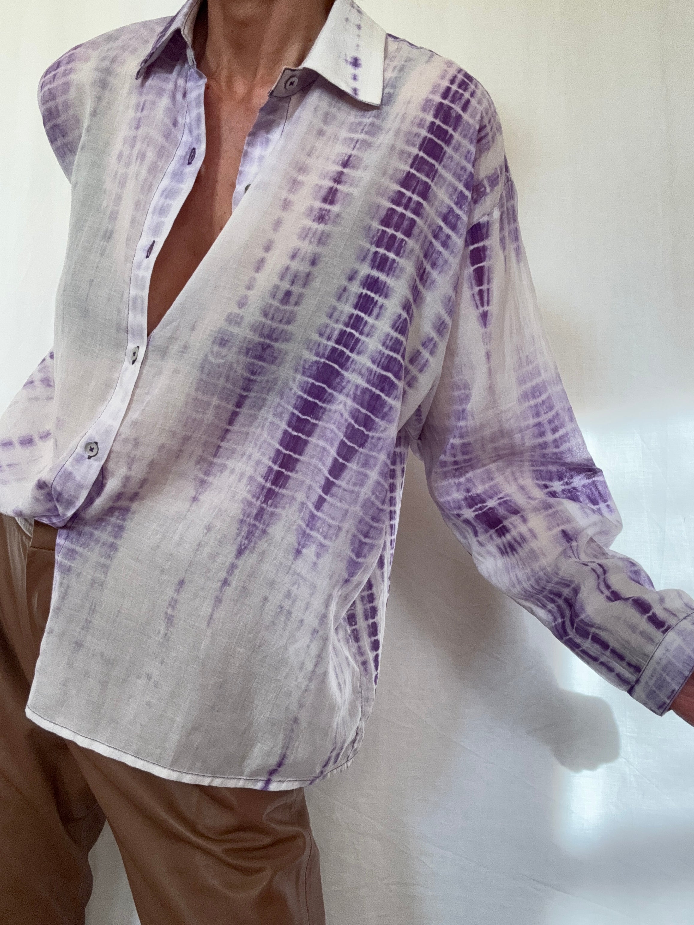 Nous Antwerp Shirts Cotton Silk Milla Shirt Purple