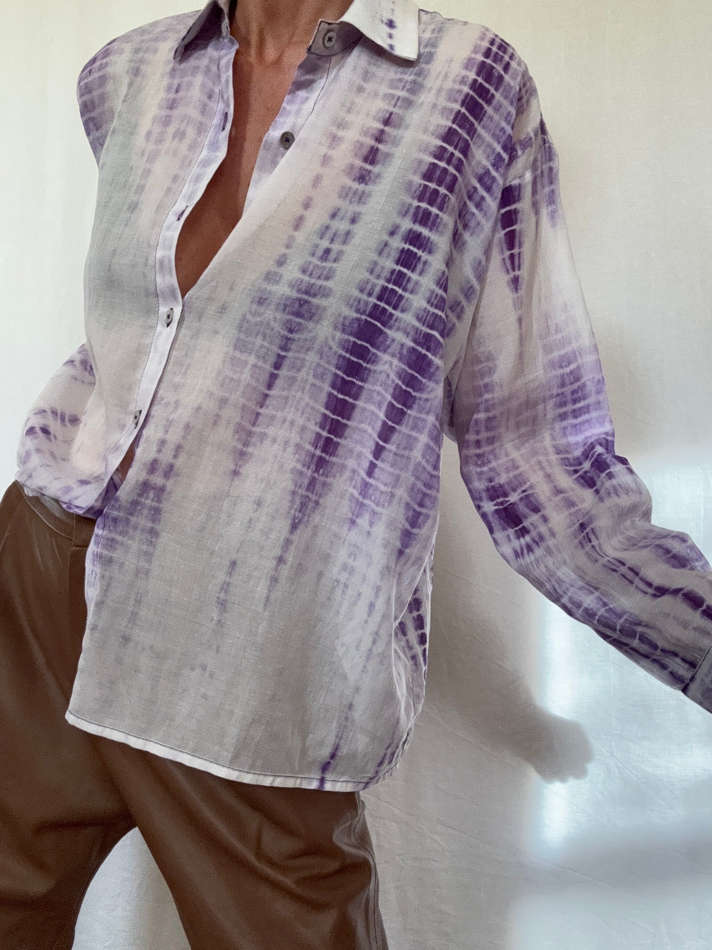 Nous Antwerp Shirts Cotton Silk Milla Shirt Purple