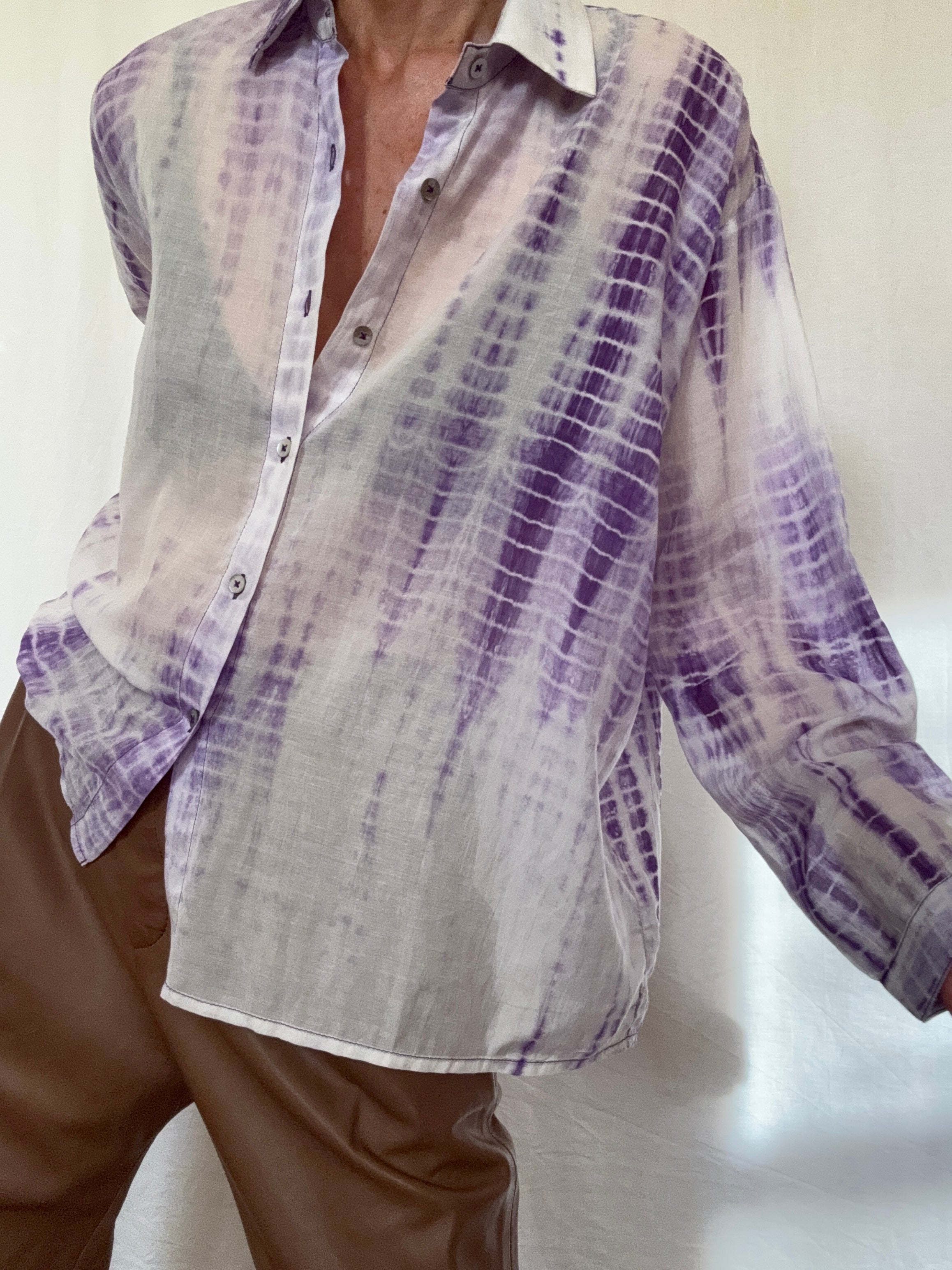 Nous Antwerp Shirts Cotton Silk Milla Shirt Purple