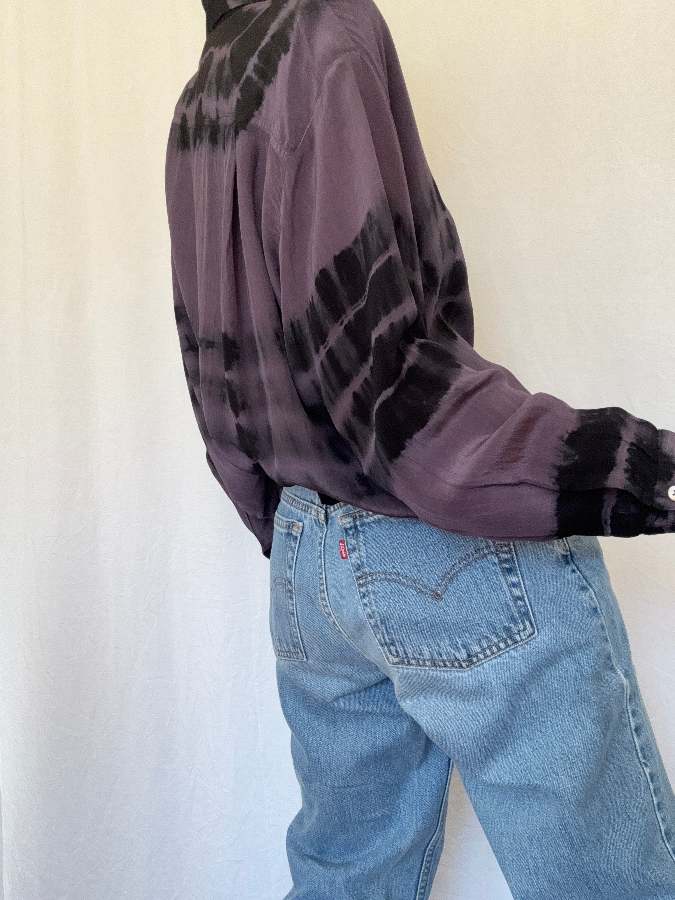 Nous Antwerp Shirts Meganne Blouse Deep Purple Tiedye