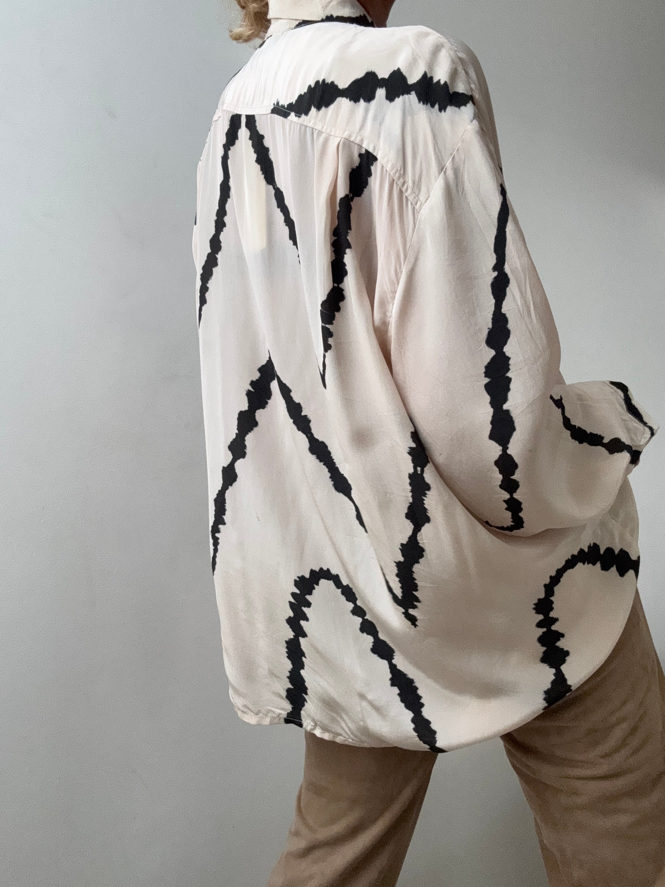 Nous Antwerp Shirts Meganne Blouse Tie Dye Cream