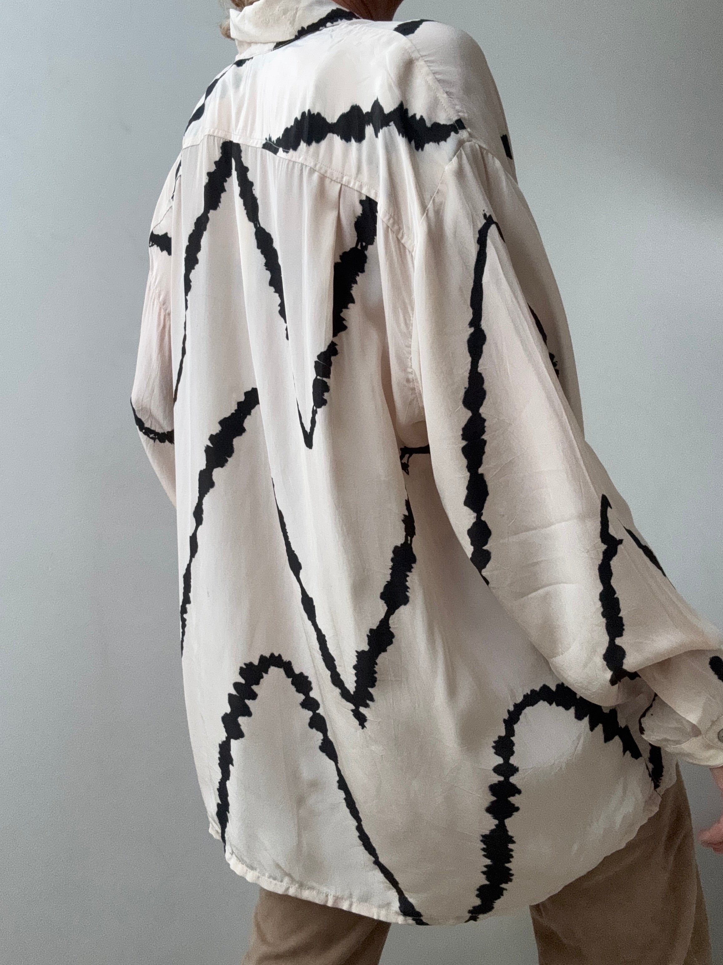Nous Antwerp Shirts Meganne Blouse Tie Dye Cream