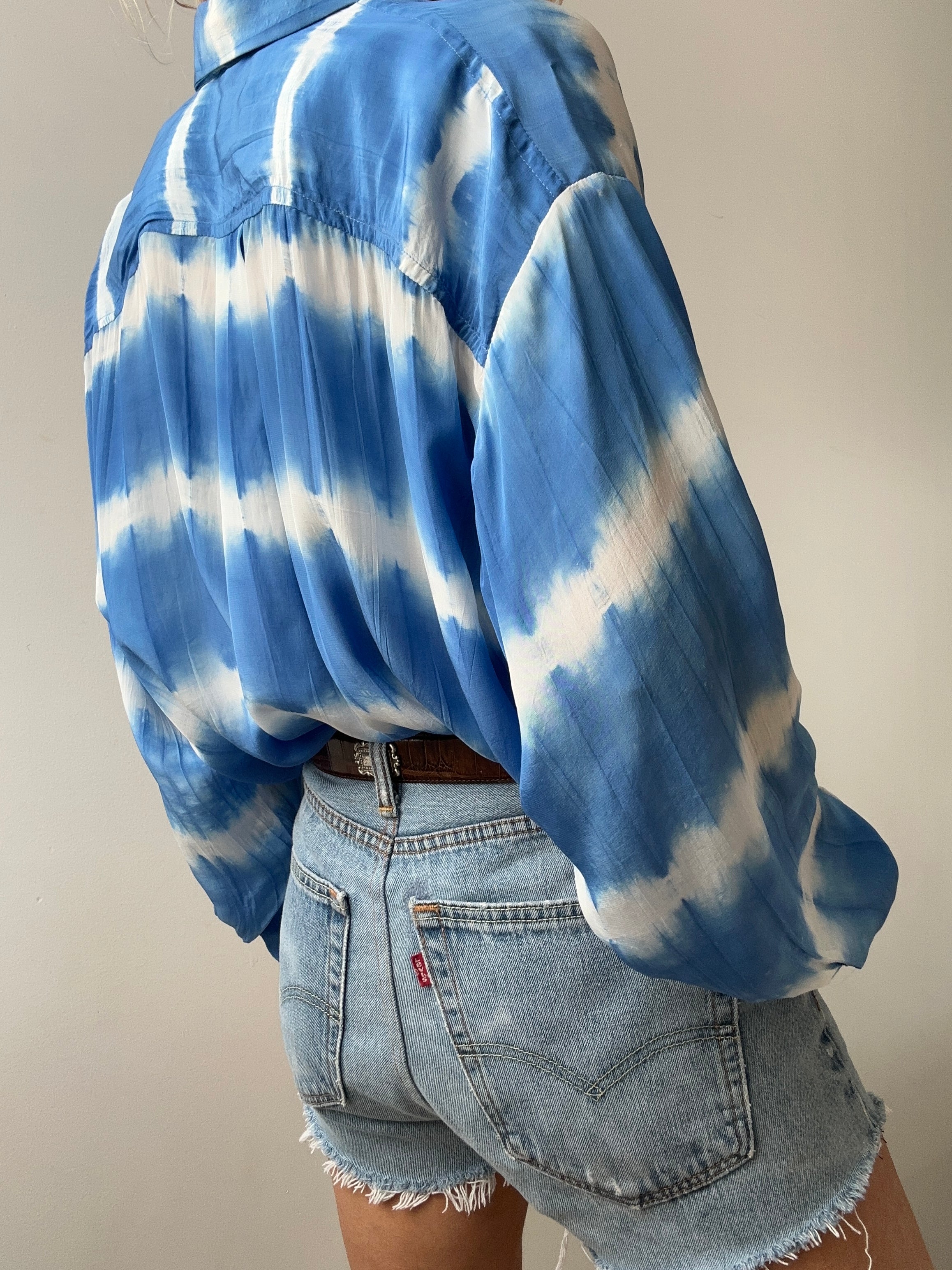 Nous Antwerp Shirts Skye Blue  Tie Dye Milla Shirt