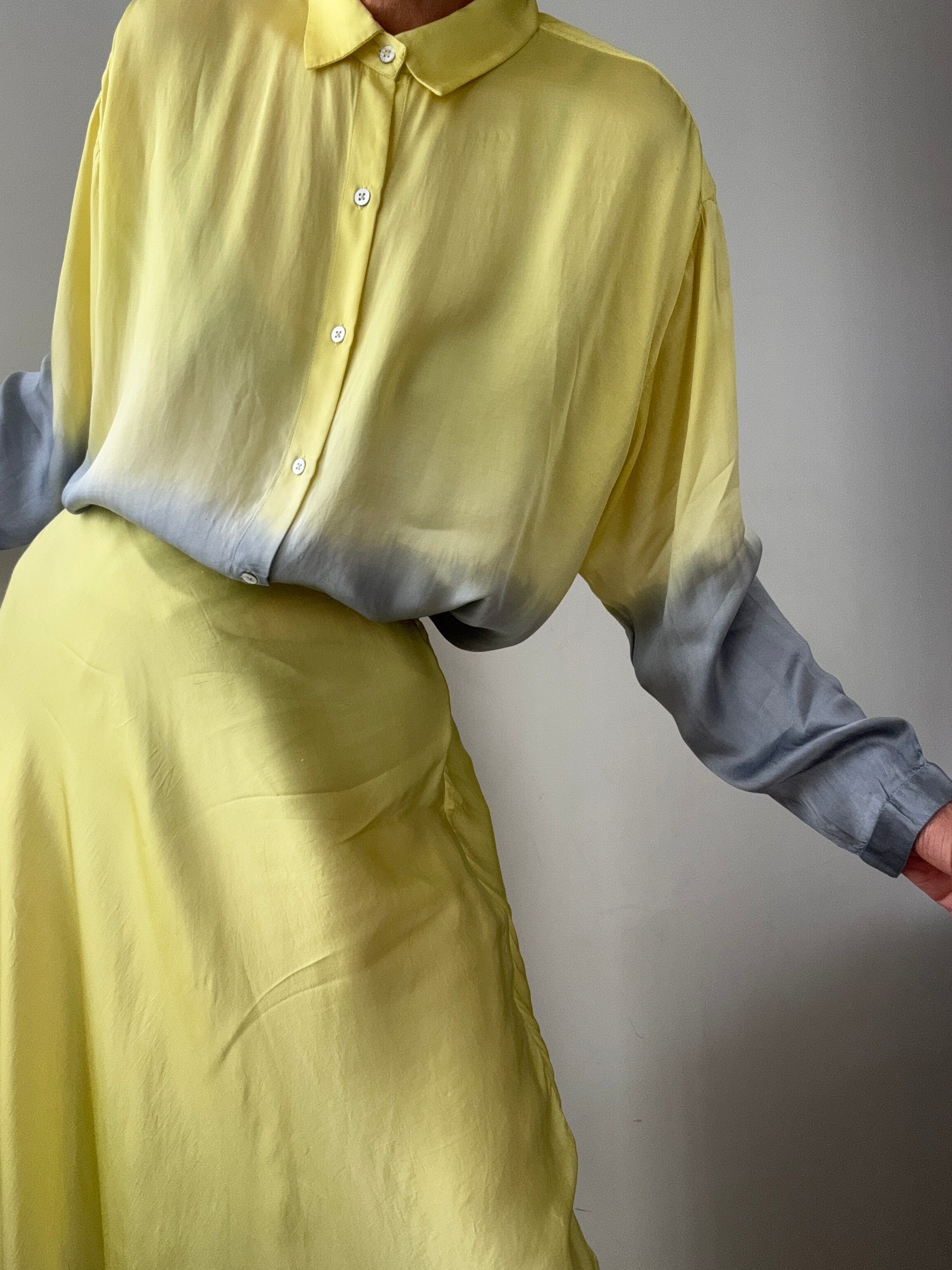 Nous Antwerp Skirts Silk Ombre Skirt Lemon