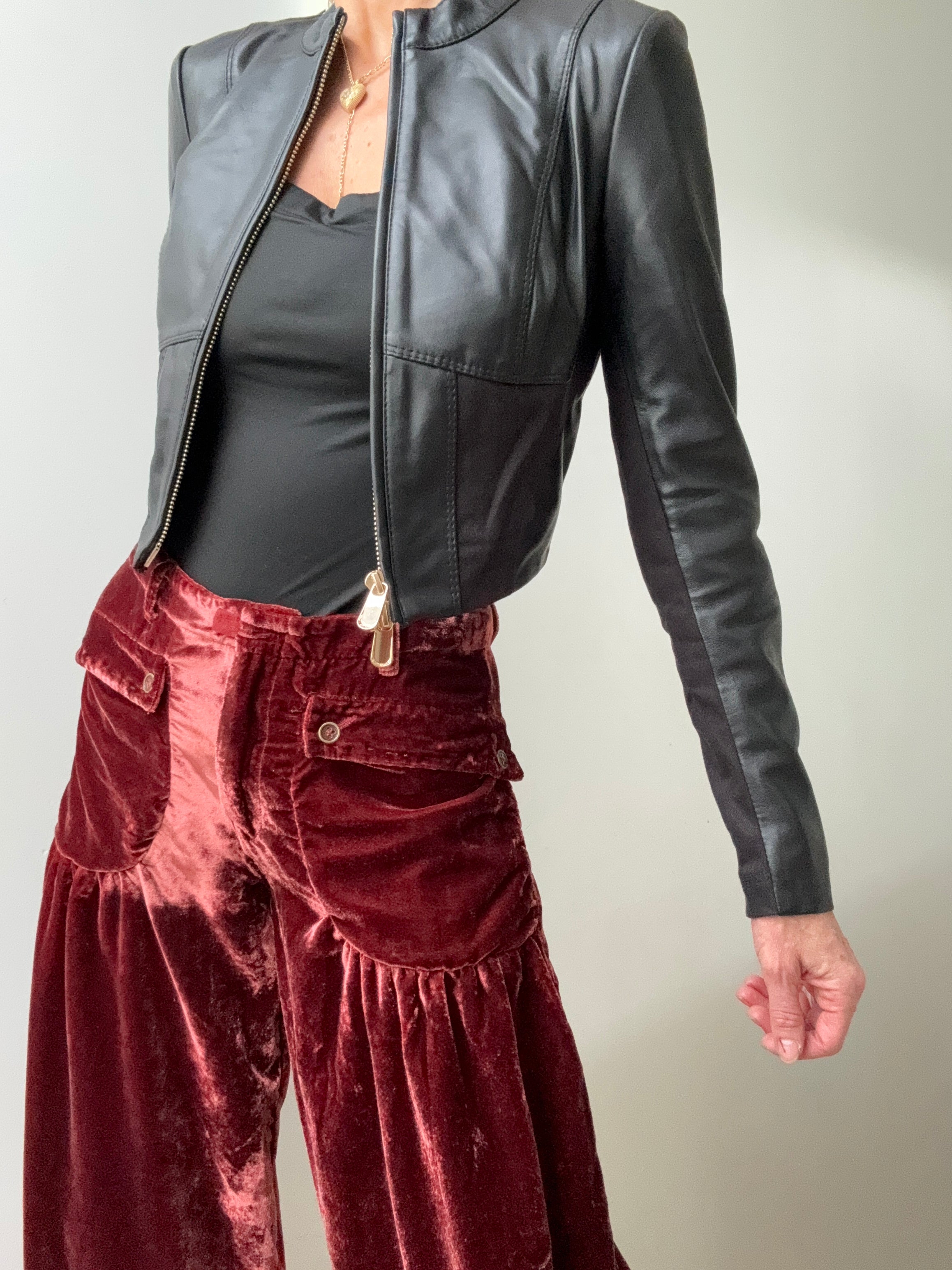 Pinko General Pinko Zip Up Mock Neck Cropped Jacket