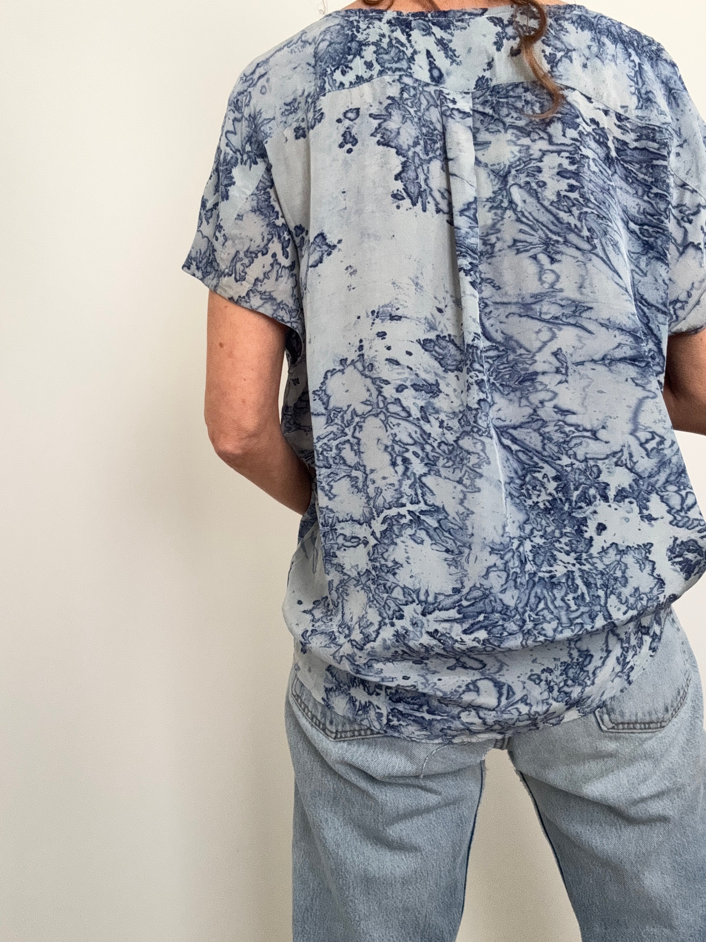 Lulu Blouse Blue Marble | Blouses