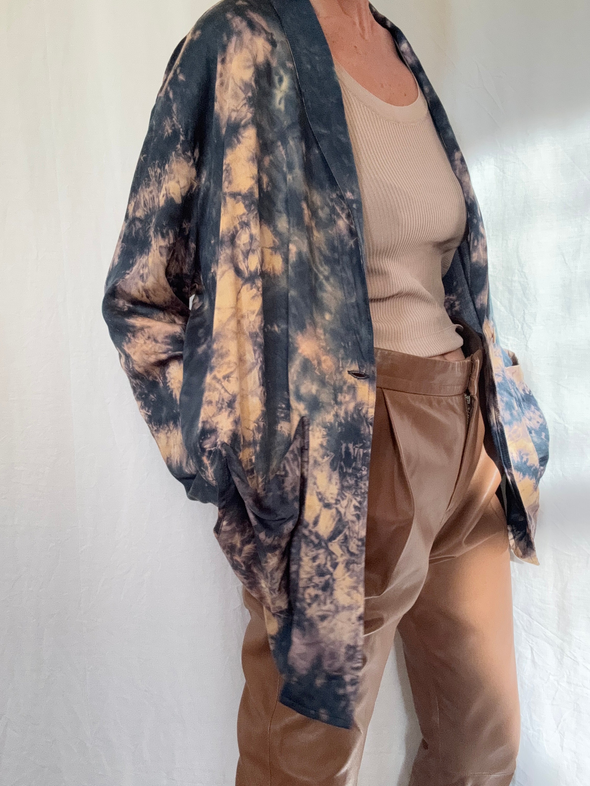 Project AJ 117 Blouses Silk Felicity Blouse Dusk Tiedye