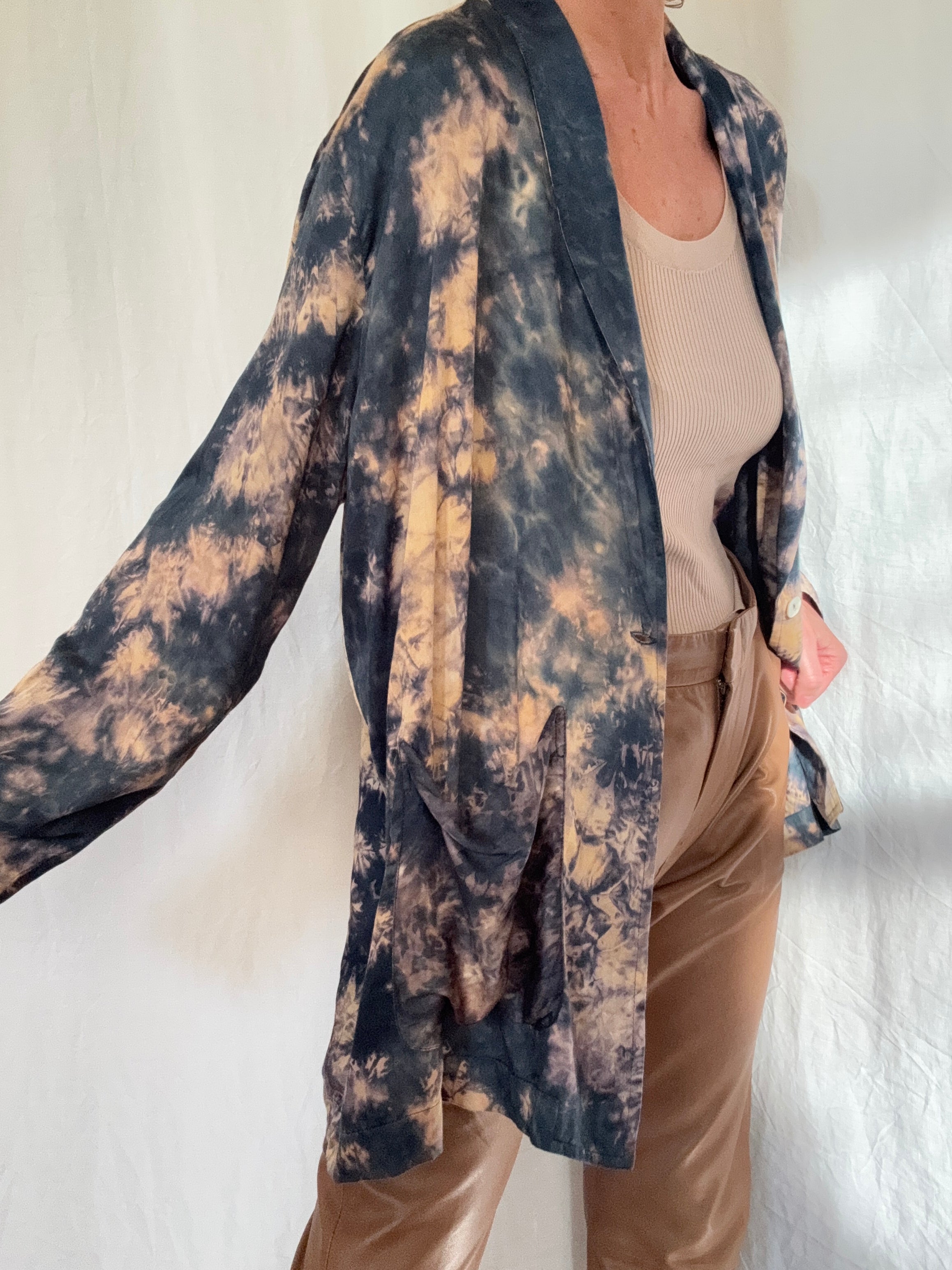 Project AJ 117 Blouses Silk Felicity Blouse Dusk Tiedye