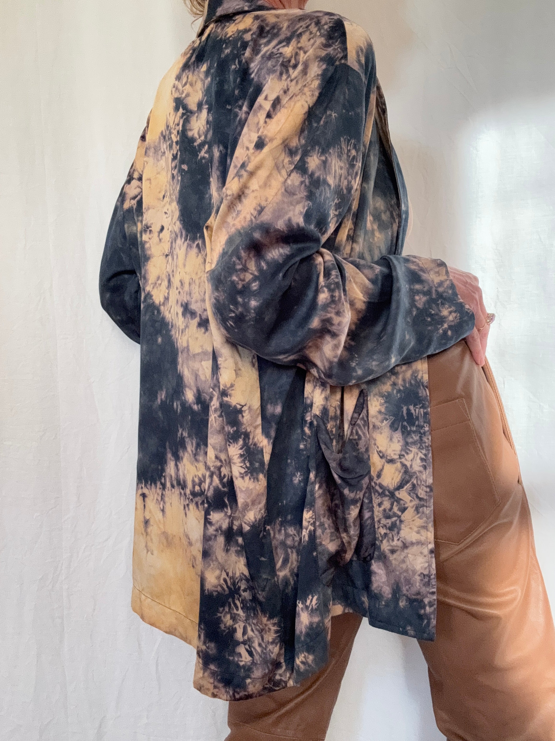 Project AJ 117 Blouses Silk Felicity Blouse Dusk Tiedye