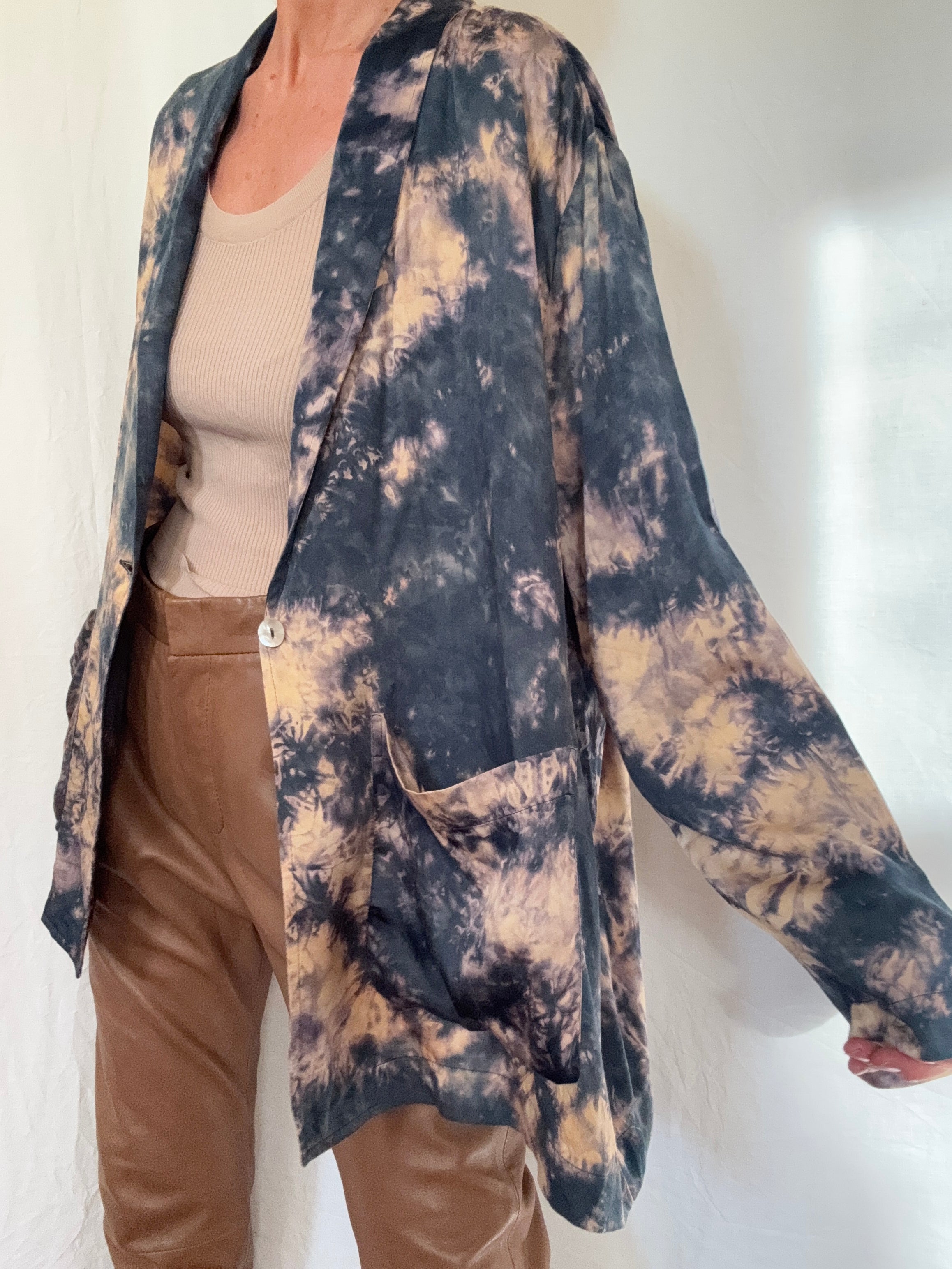 Project AJ 117 Blouses Silk Felicity Blouse Dusk Tiedye