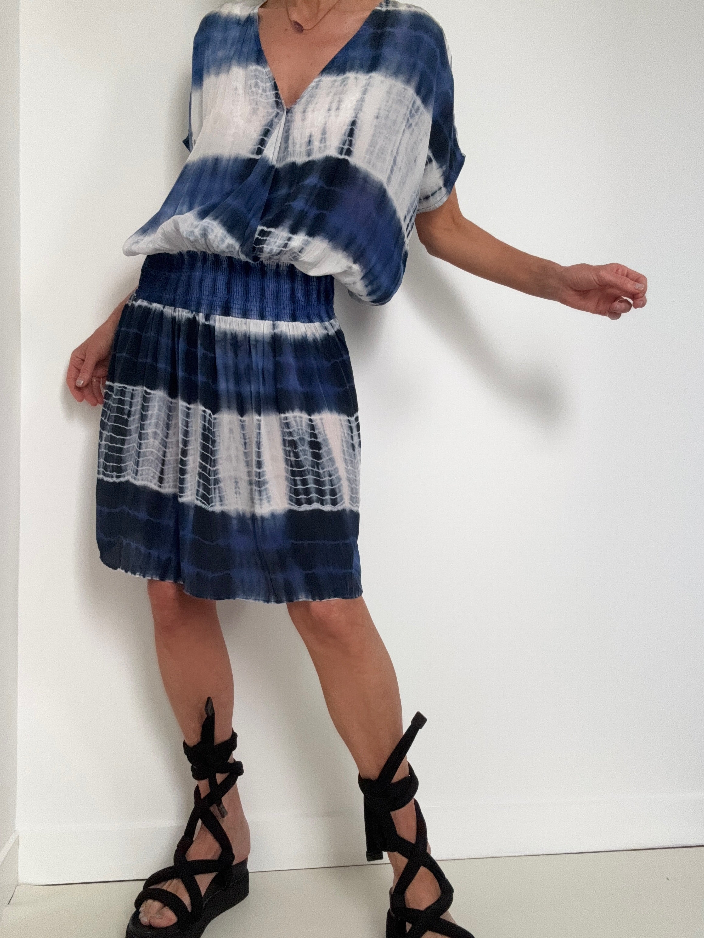 Project AJ 117 Blue Black Tiedye Dress | Dresses