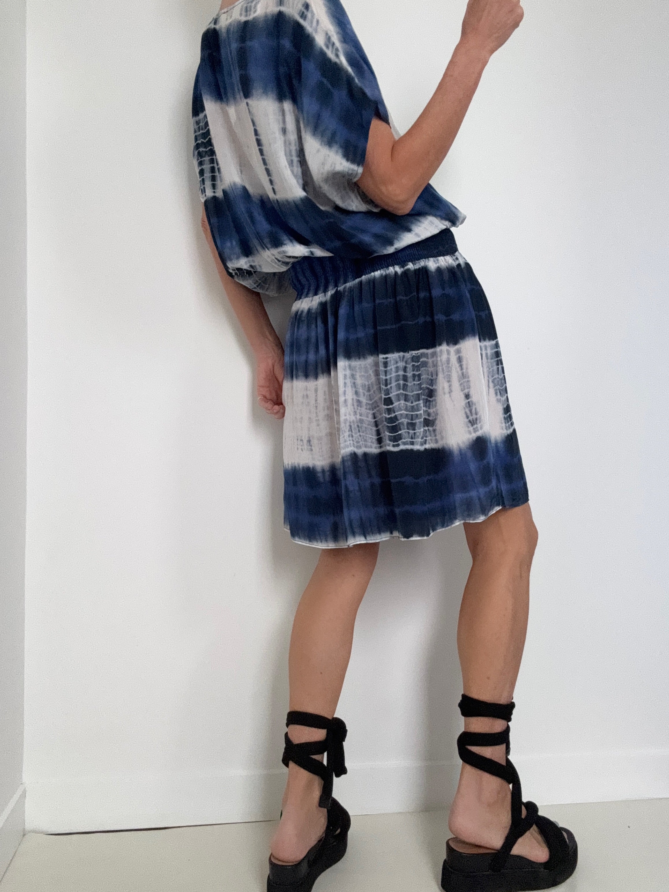Project AJ 117 Blue Black Tiedye Dress | Dresses