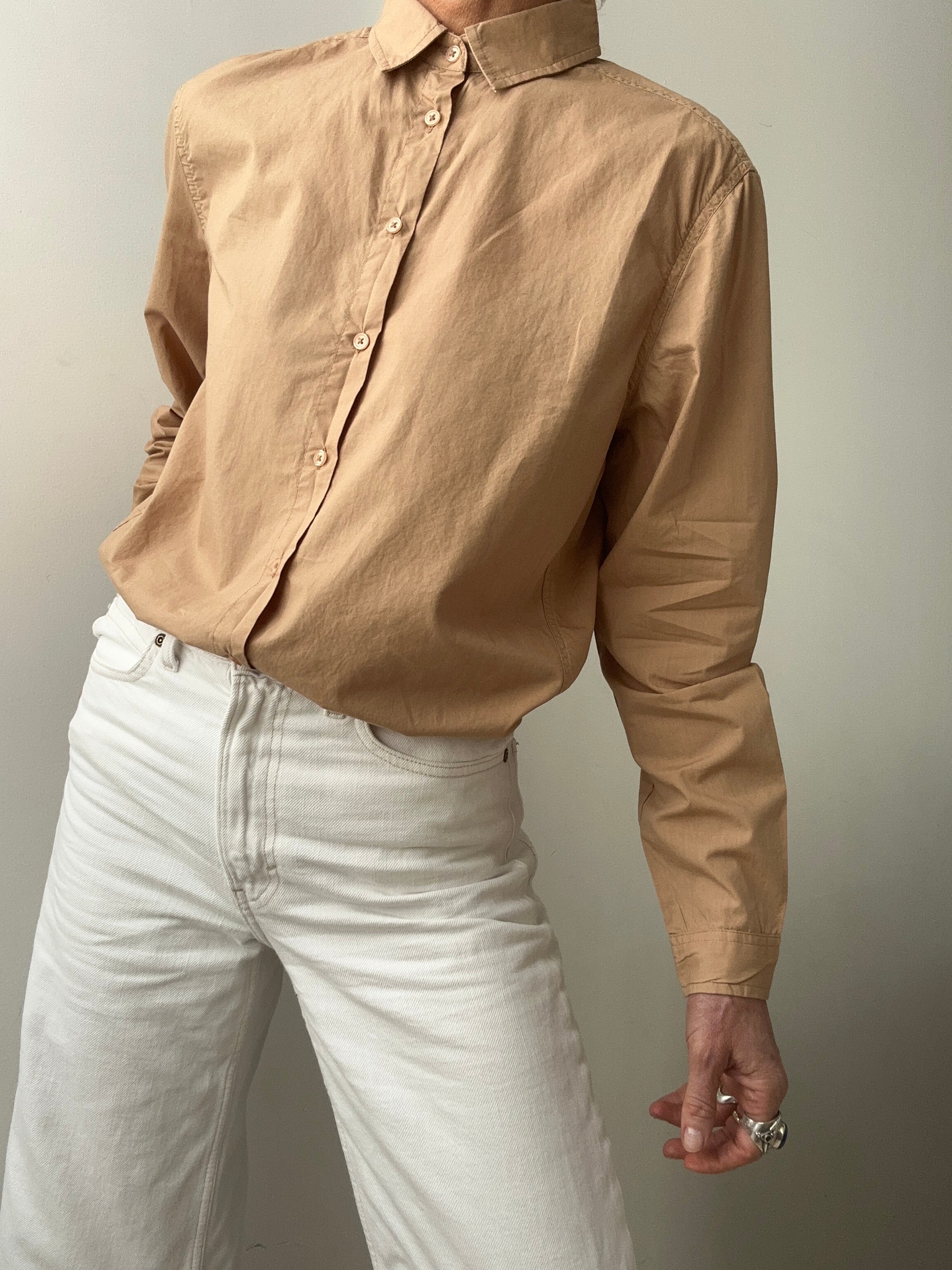 Project AJ 117 Shirts Project AJ177 Organic Cotton Shirt Tan