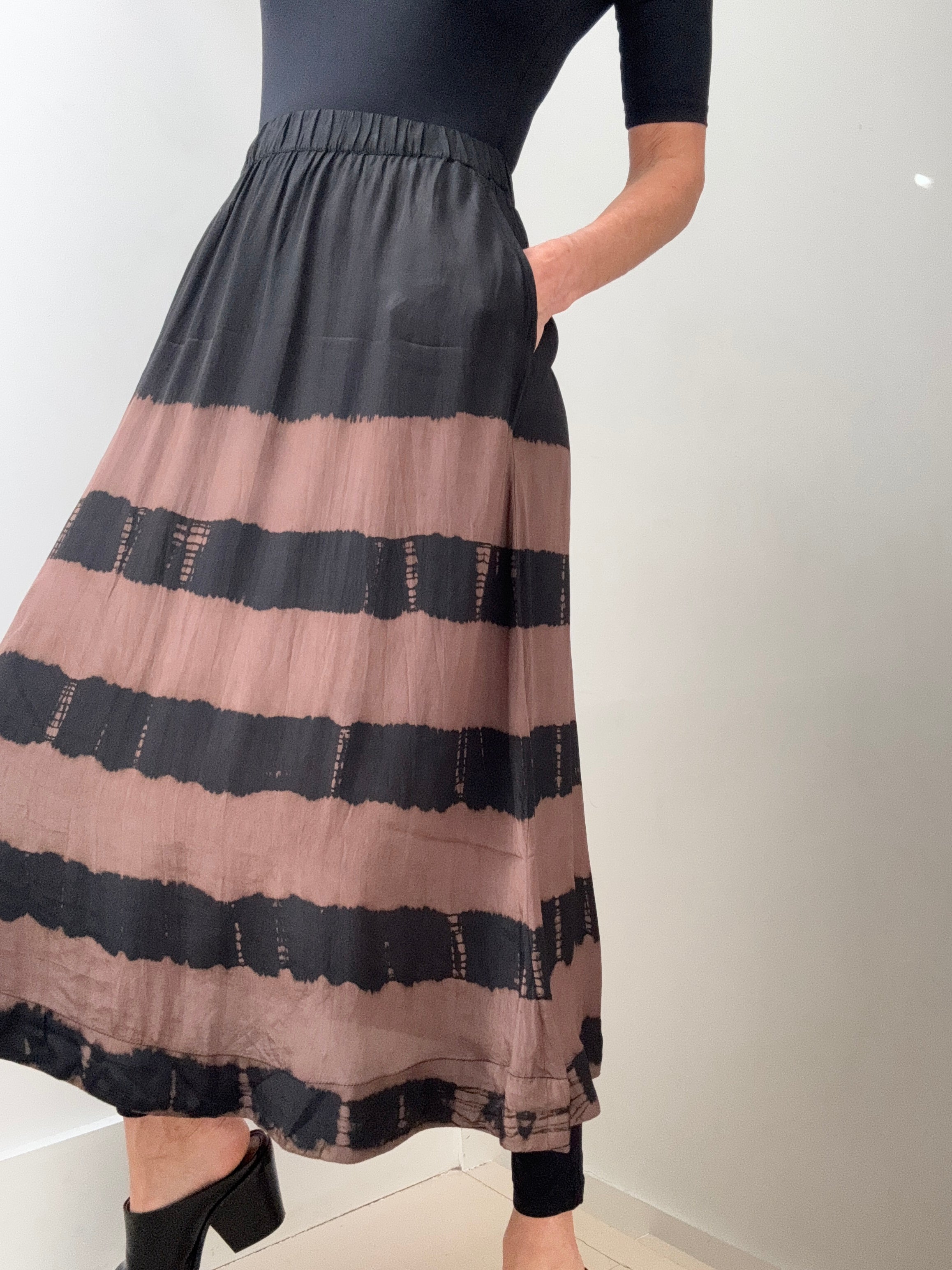 Project AJ 117 Skirts Franny Skirt Chocolate Tiedye
