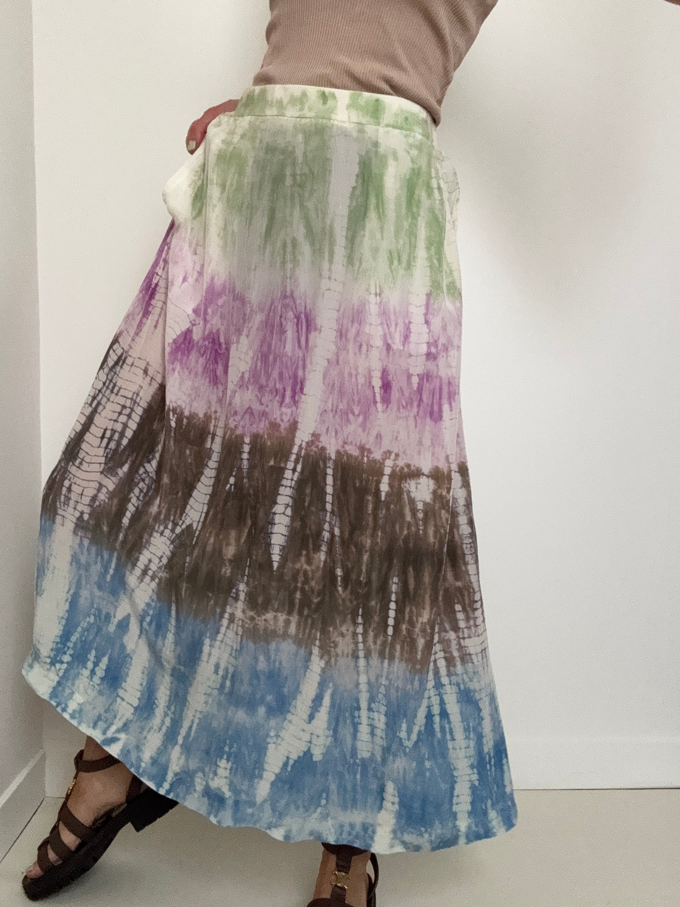 Project AJ 117 Skirts Silk Flora Skirt Multi Tiedye Purple