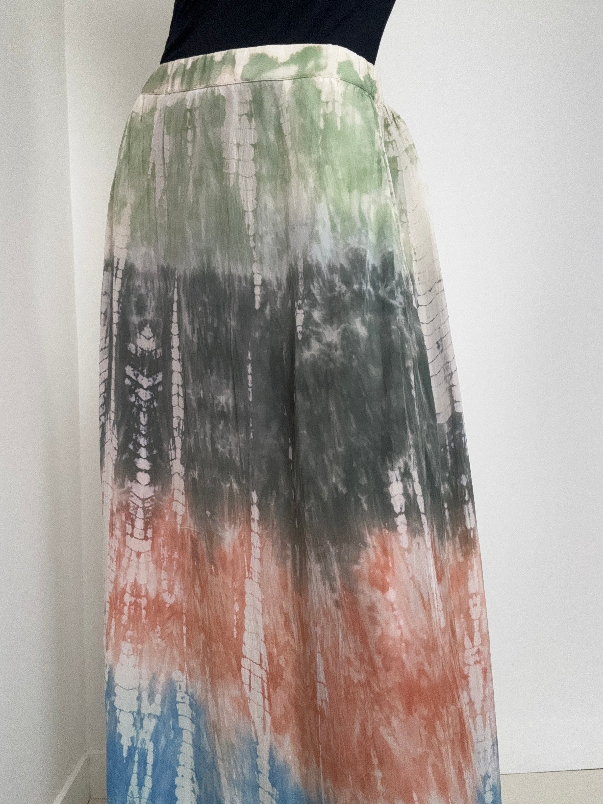 Project AJ 117 Skirts Silk Flora Skirt Multi Tiedye Terracotta