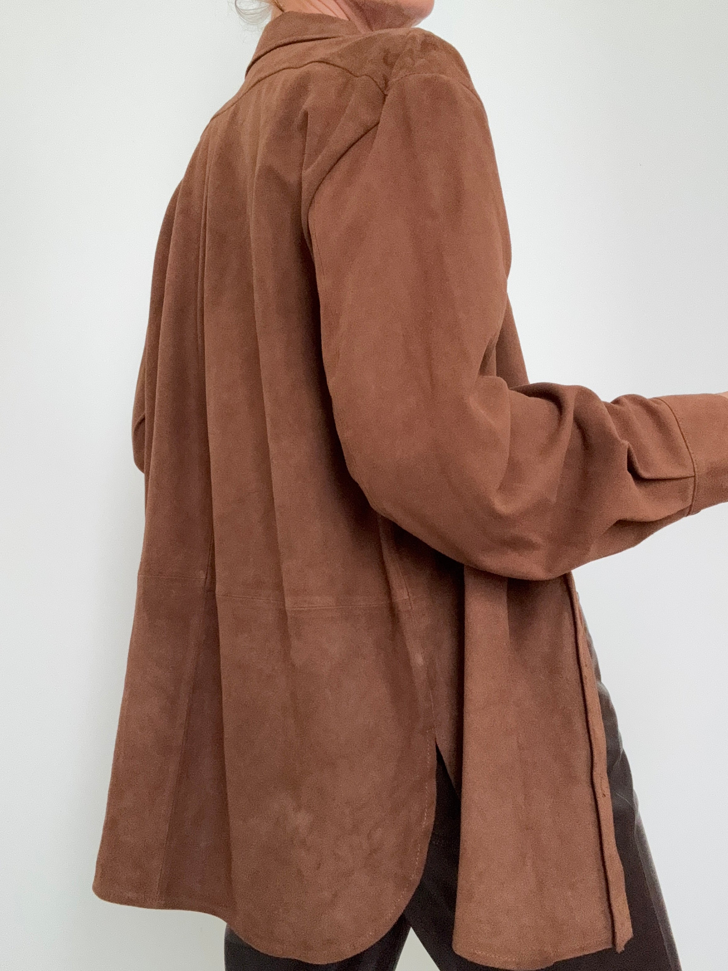 Quince Shirts Suede Overshirt Coco