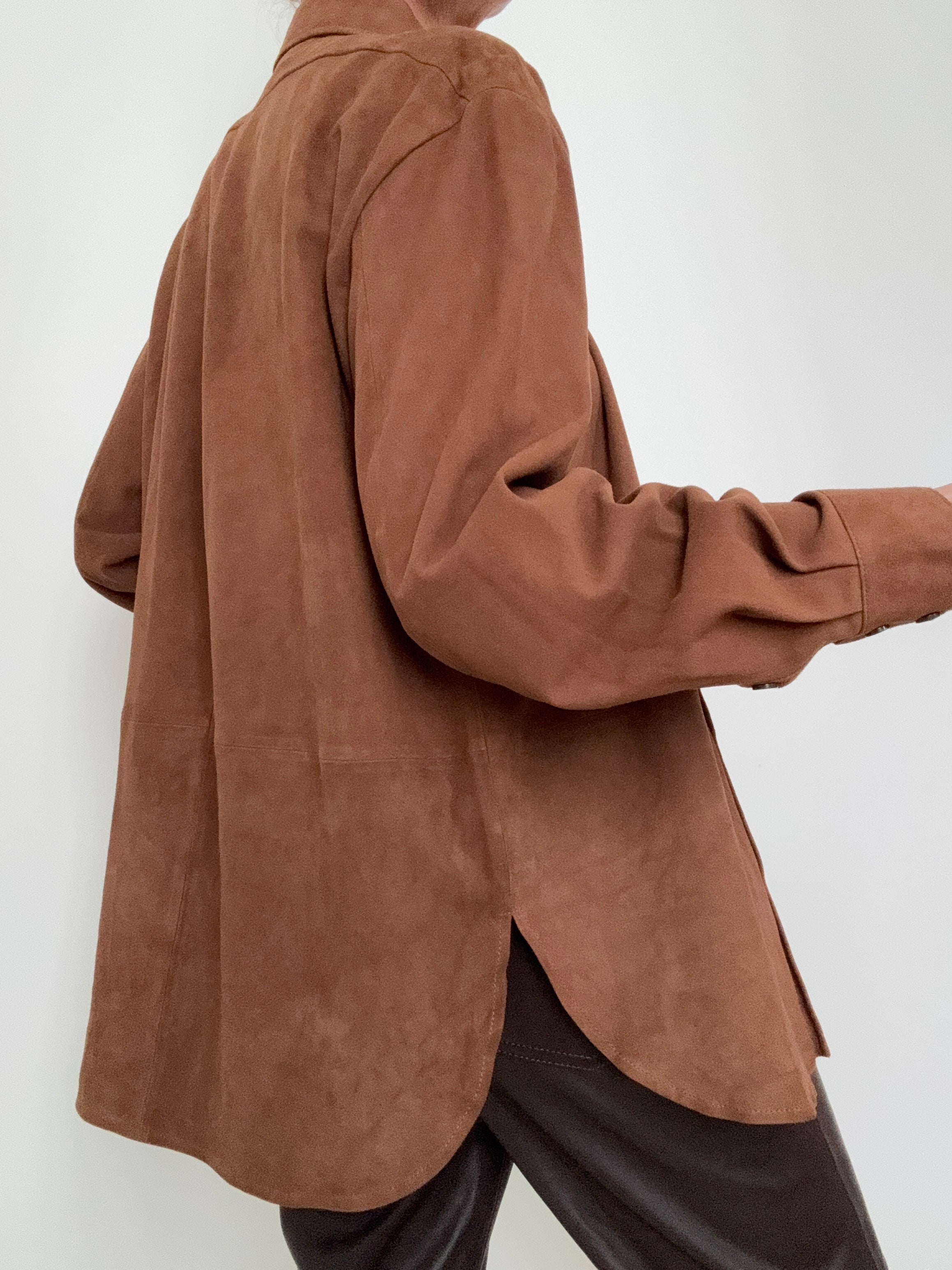 Quince Shirts Suede Overshirt Coco