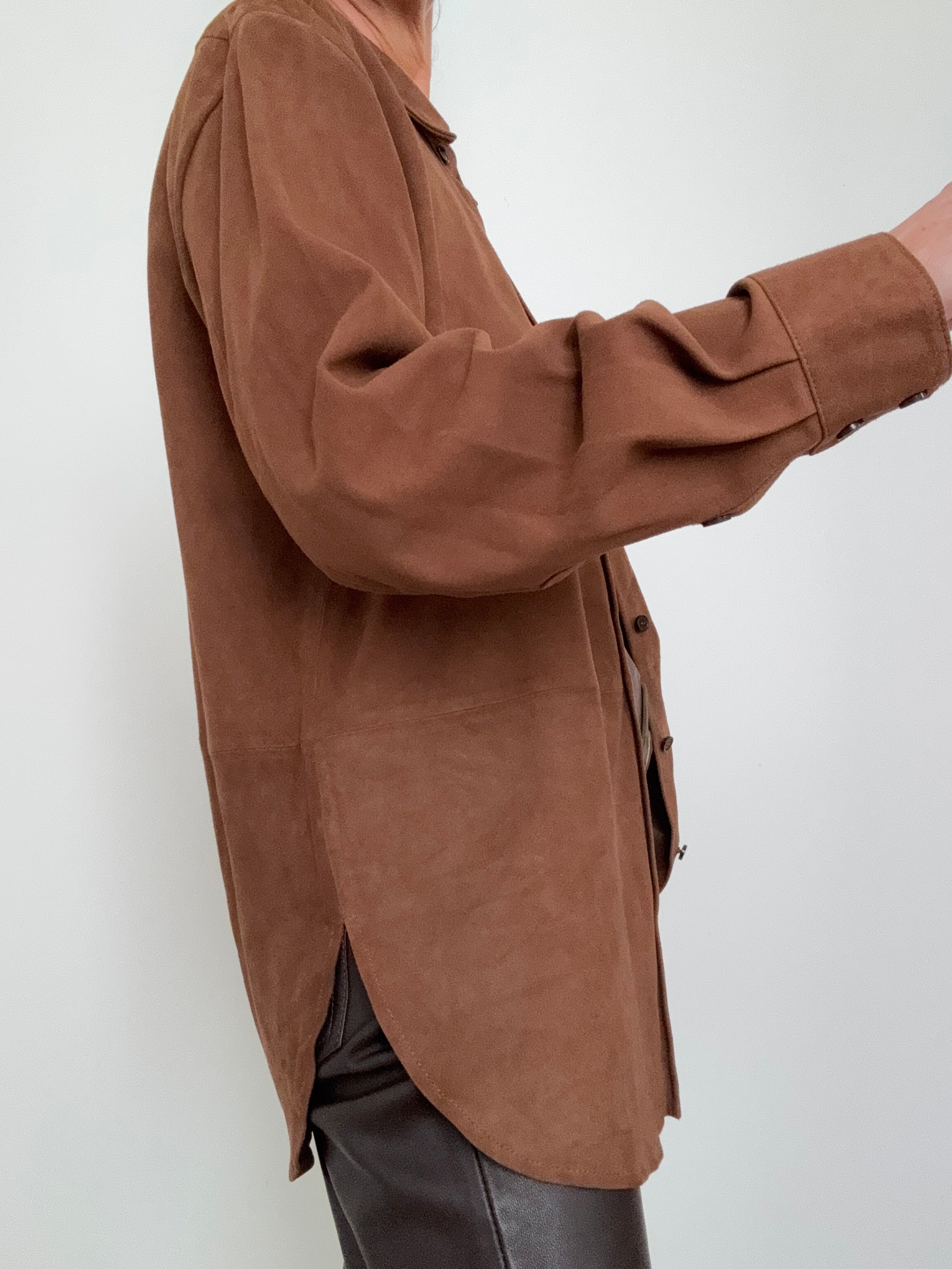 Quince Shirts Suede Overshirt Coco