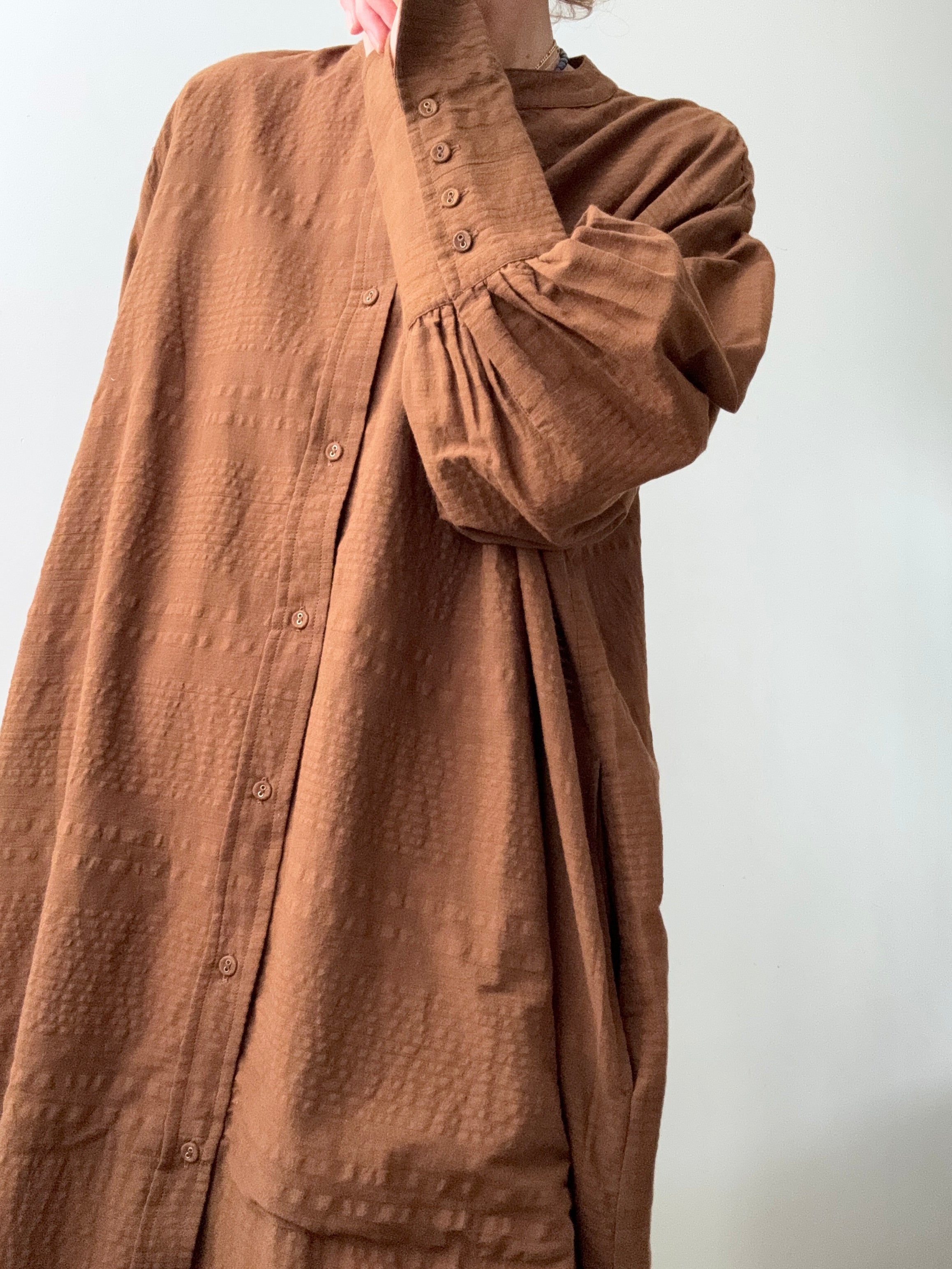 Rabens Saloner Amila Kaftan Dress Brown | Dresses