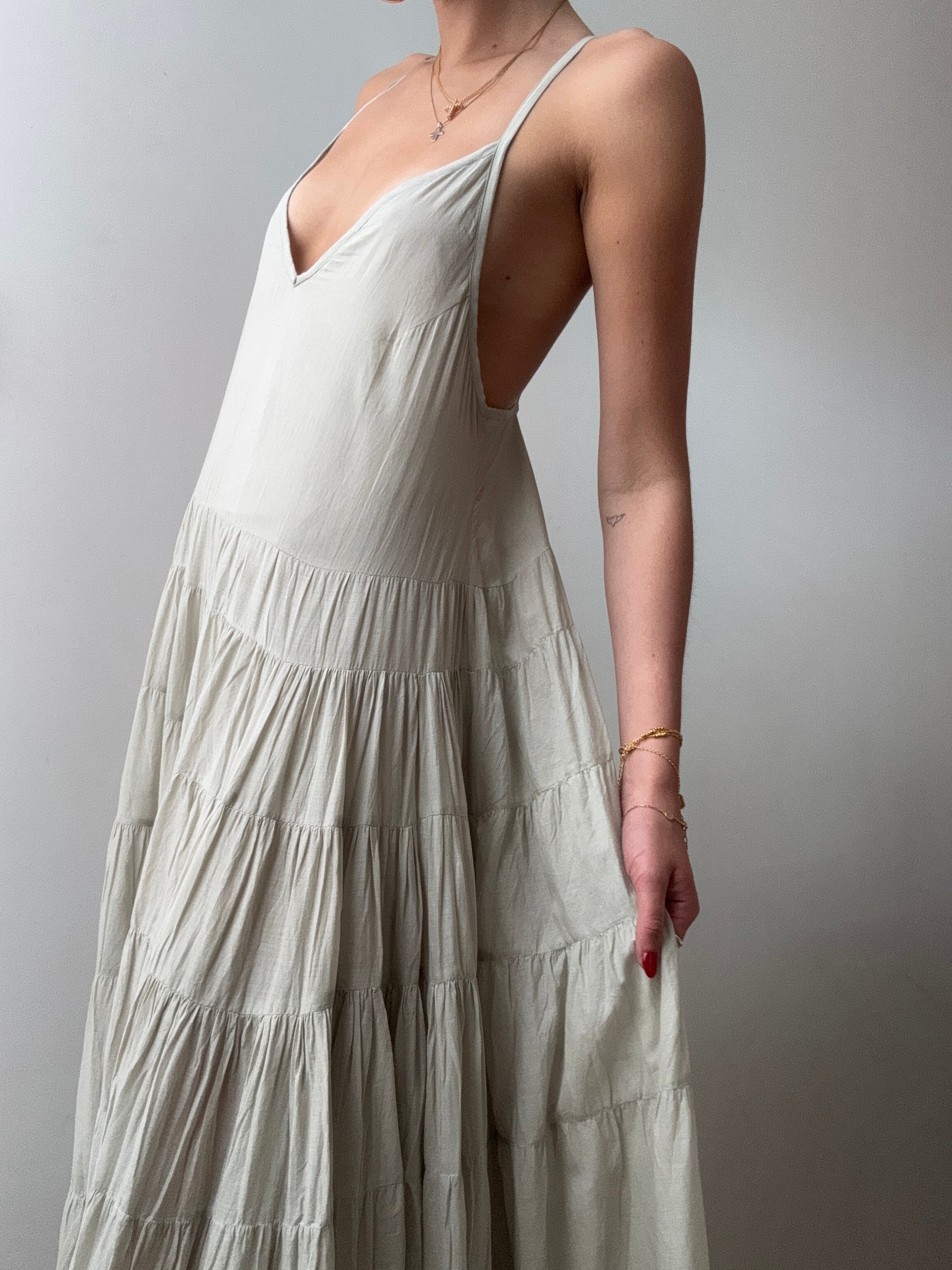 Rabens Saloner Siri Dress Canvas Grey | Dresses