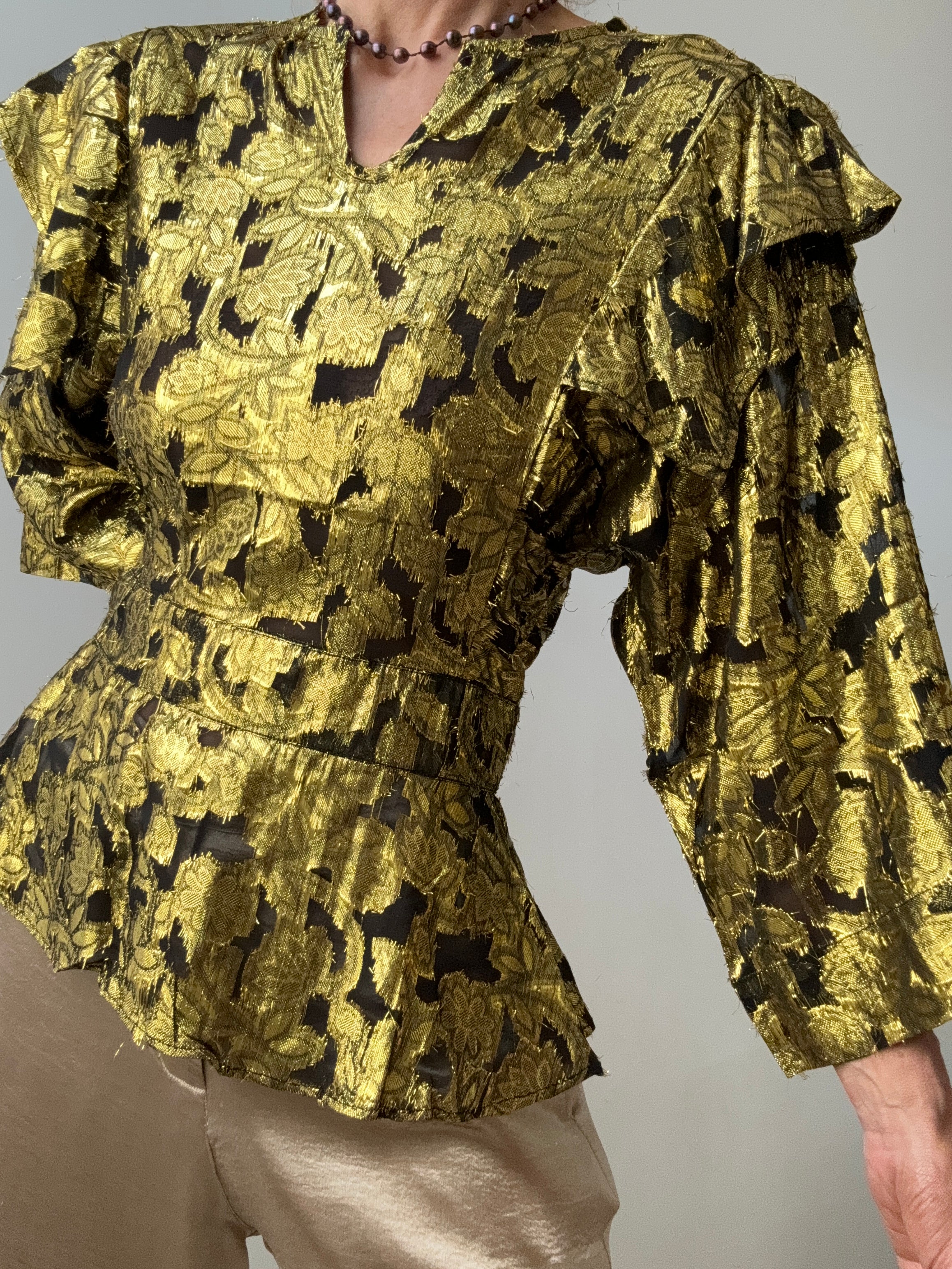 Rabens Saloner Lurex Blouse Joy Black | Blouses