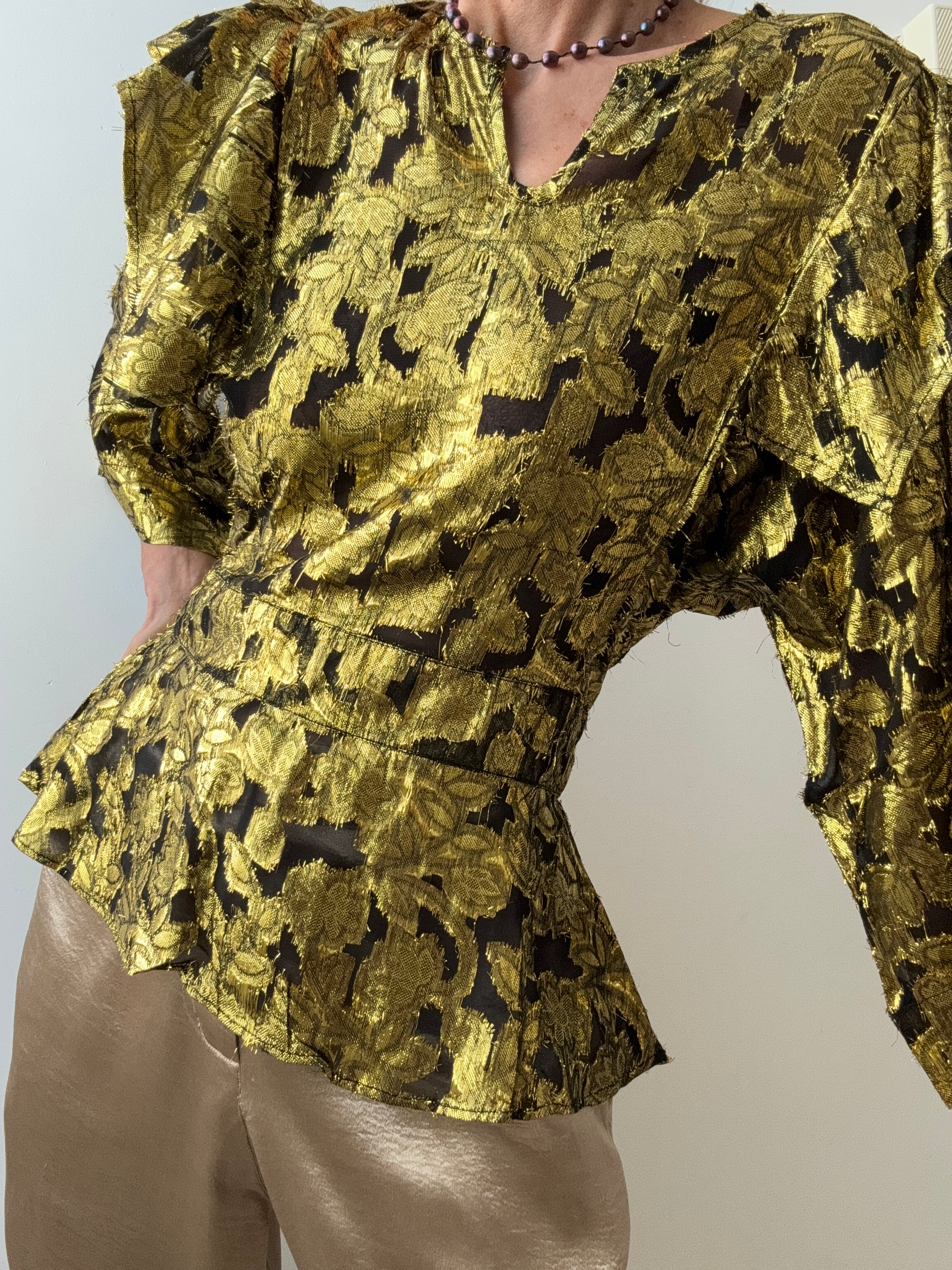 Rabens Saloner Lurex Blouse Joy Black | Blouses
