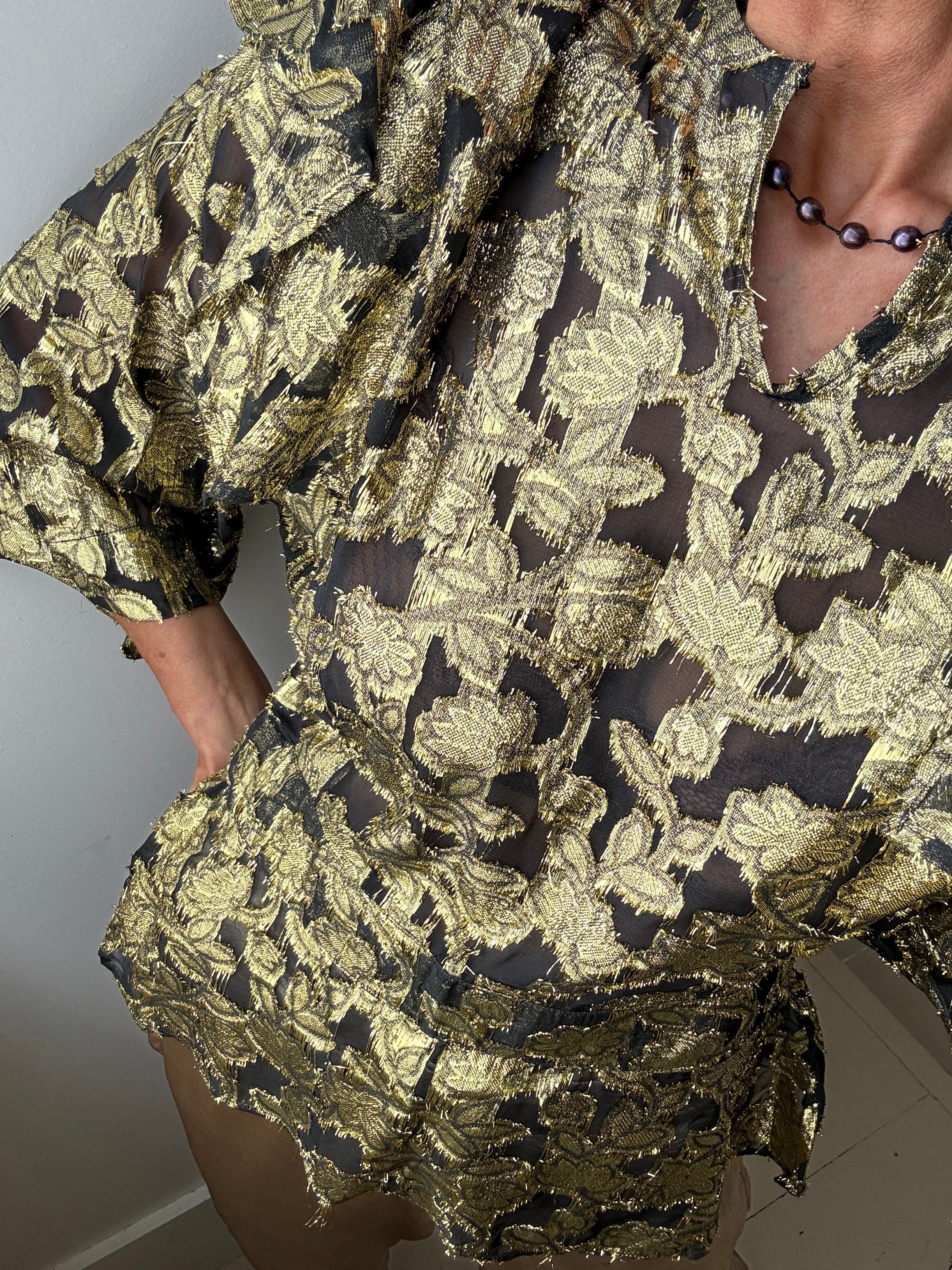 Rabens Saloner Lurex Blouse Joy Forest | Blouses