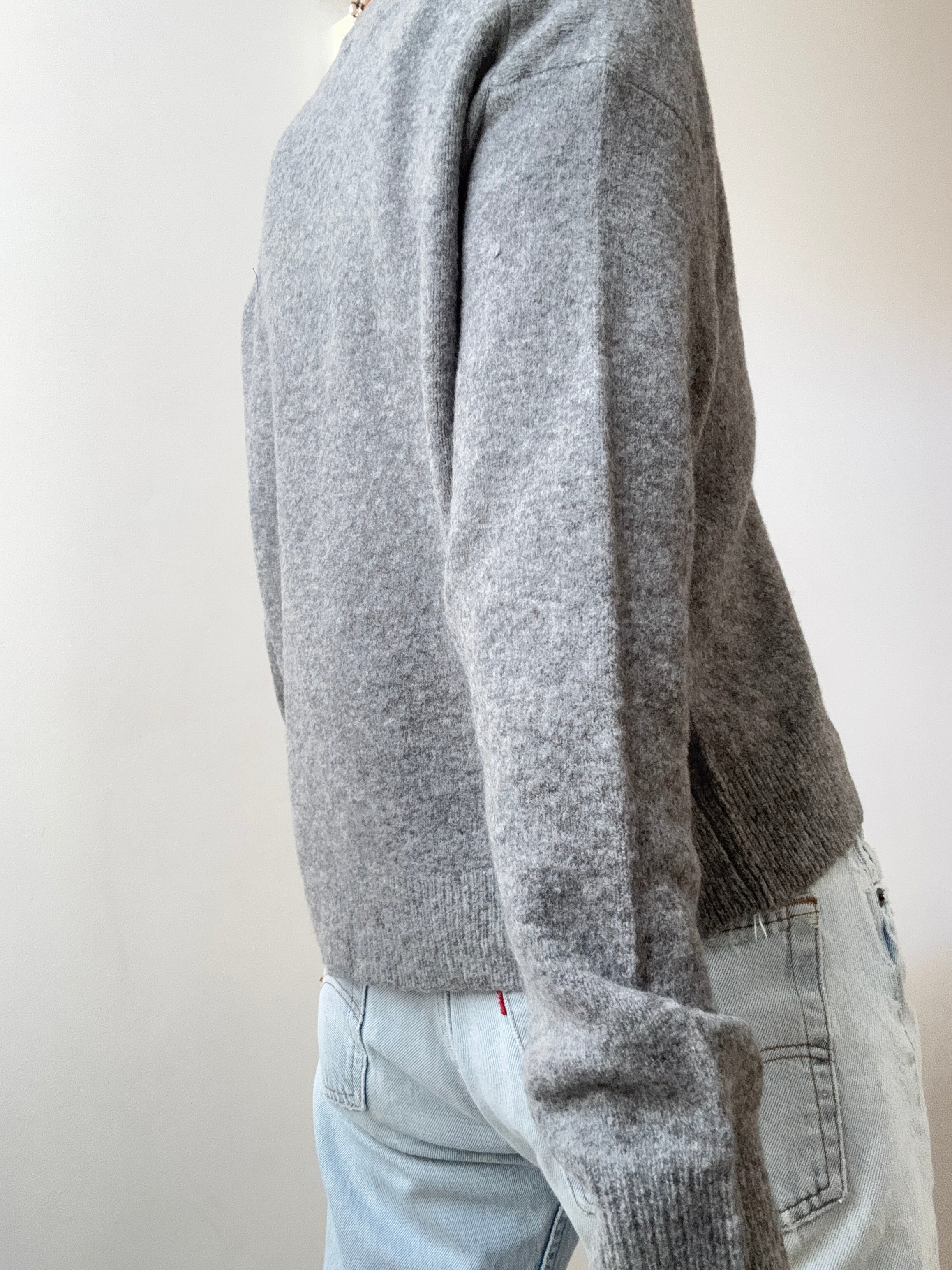 Ralph Lauren Grey Marle Crop Cardigan | Cardigans