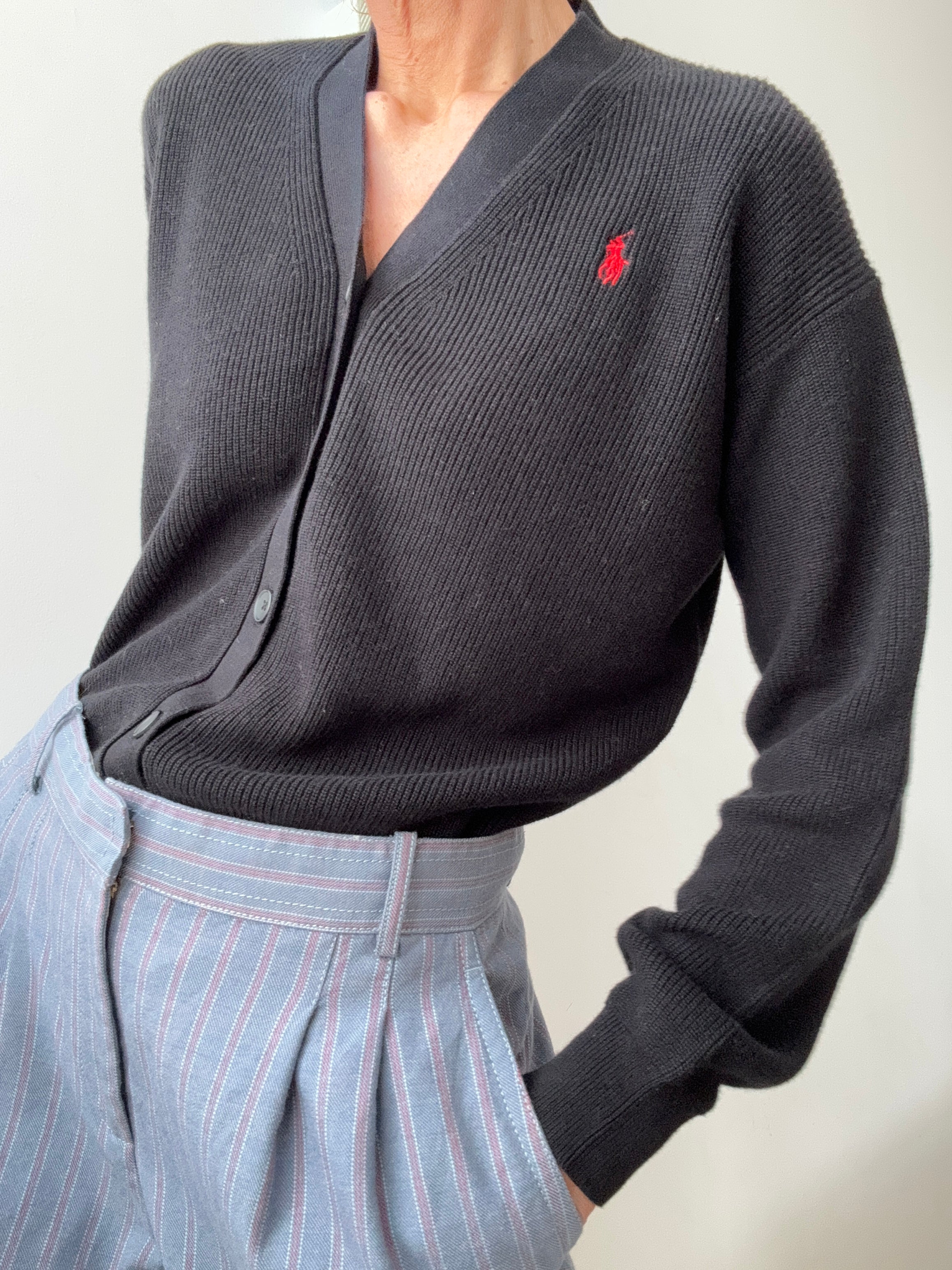 Ralph Lauren Cardigans Ralph Lauren Ribbed Cardigan Black