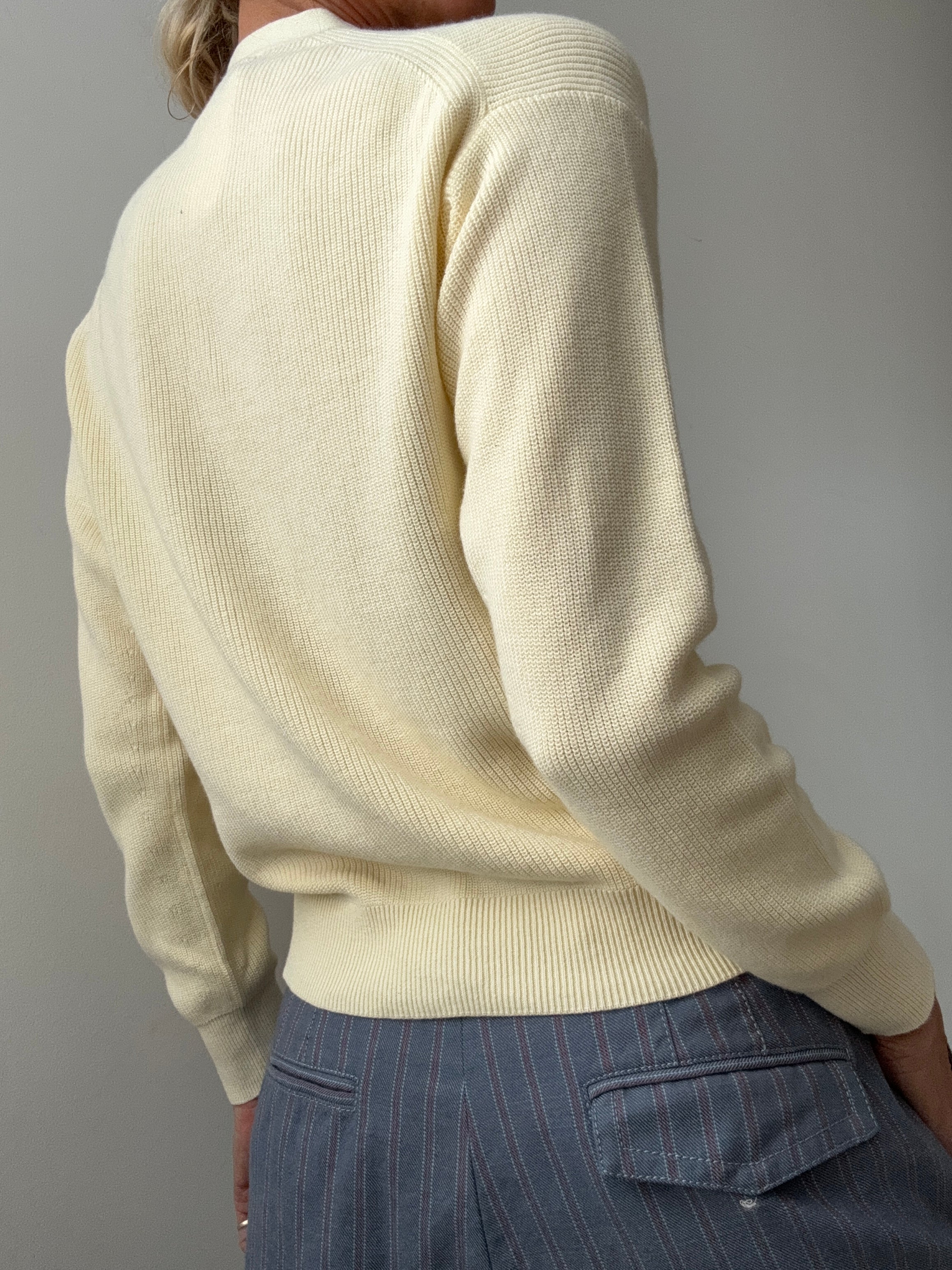 Ralph Lauren Ribbed Cardigan Cream | Cardigans