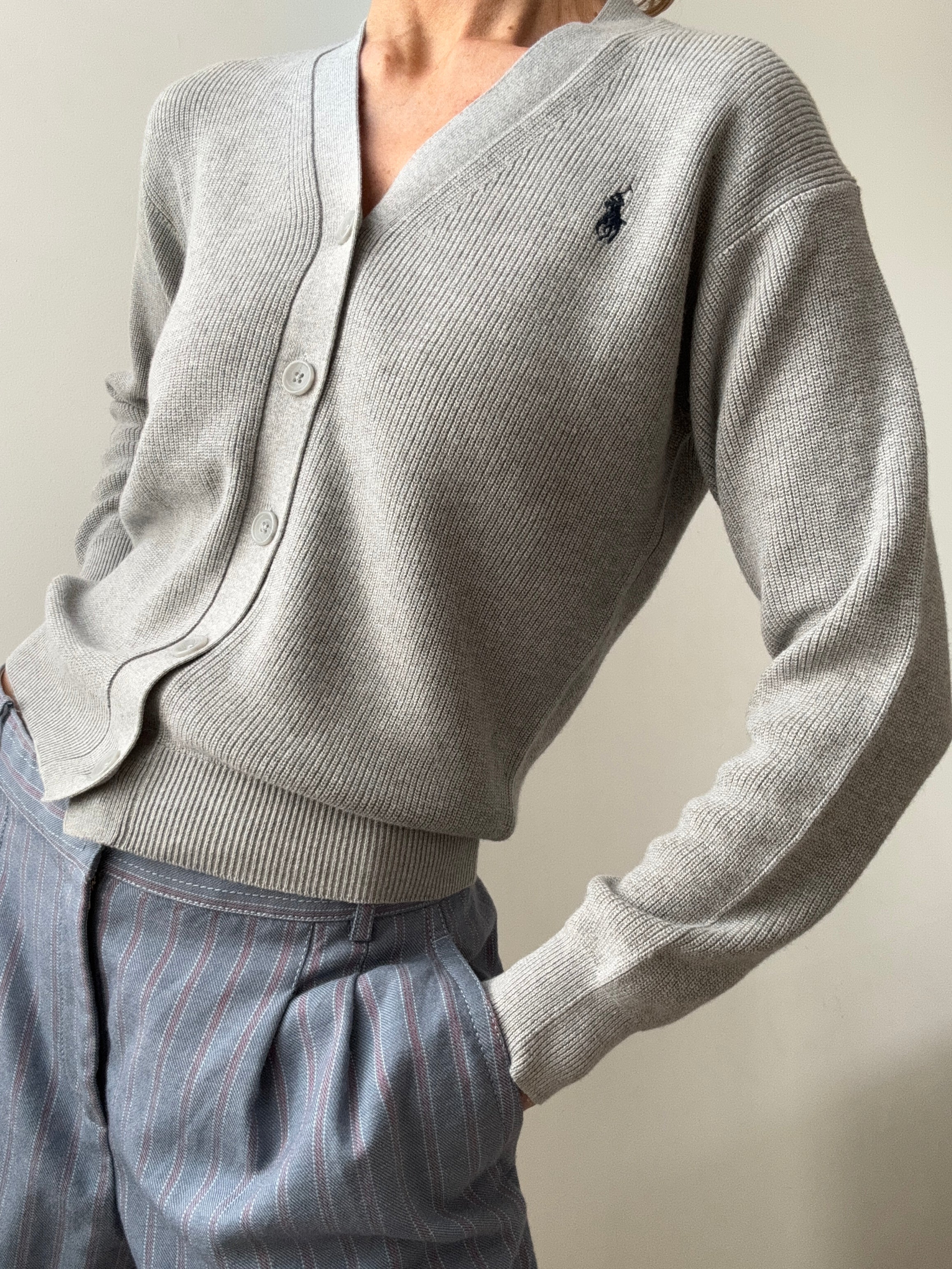 Ralph Lauren Cardigans Ralph Lauren Ribbed Cardigan Grey