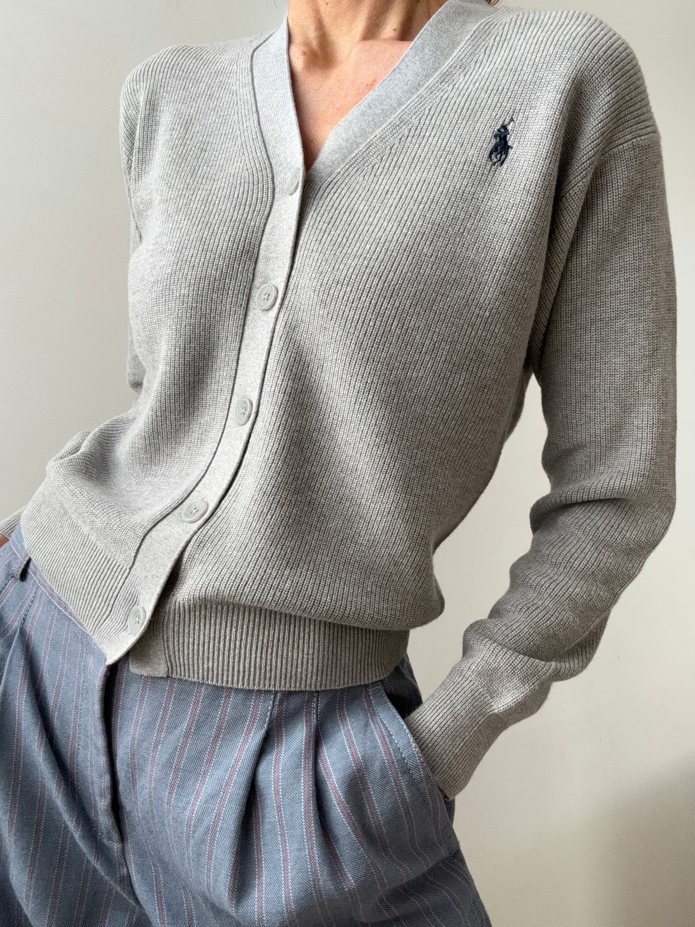 Ralph Lauren Cardigans Ralph Lauren Ribbed Cardigan Grey