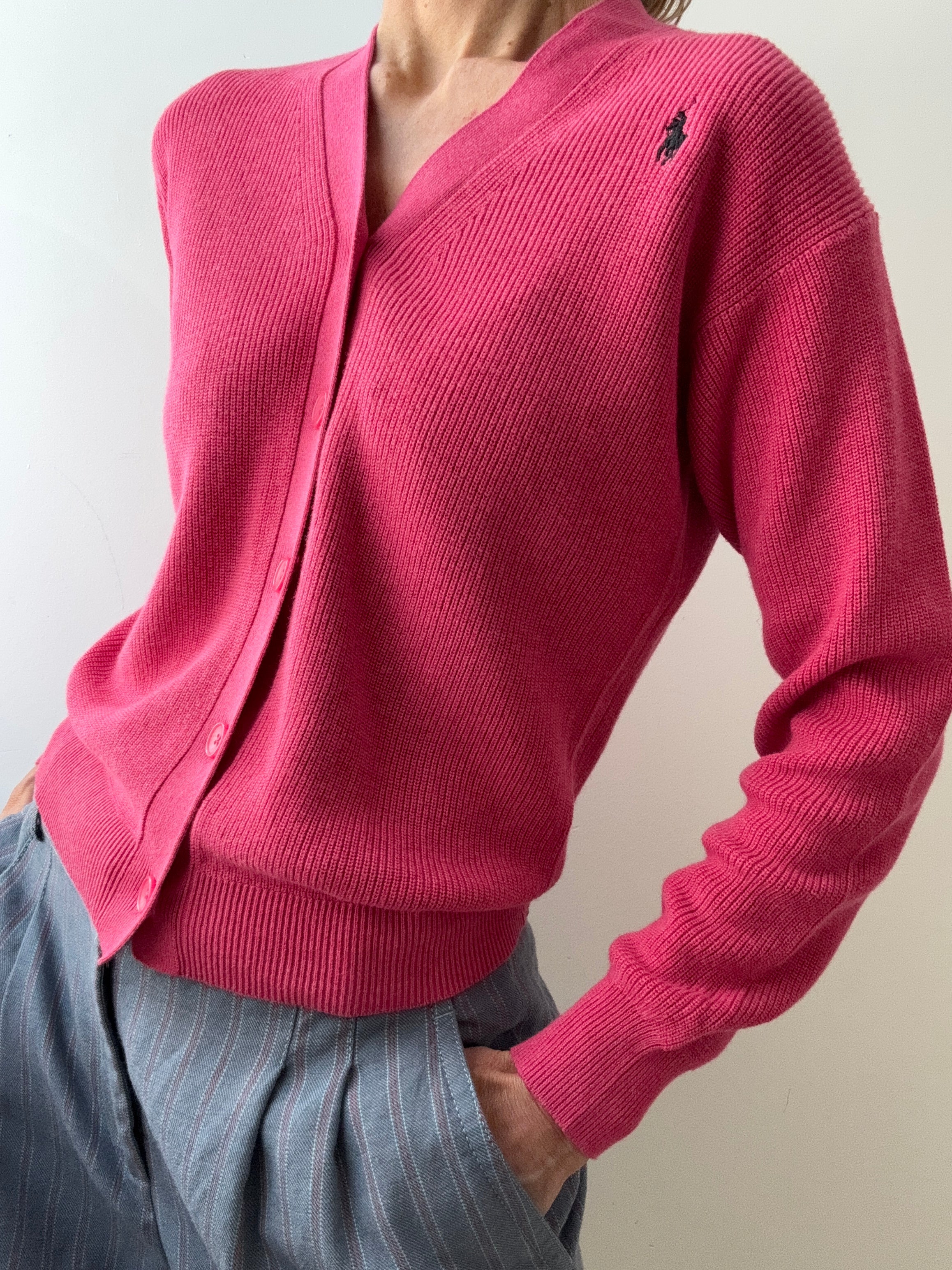 Ralph Lauren Cardigans Ralph Lauren Ribbed Cardigan Pink