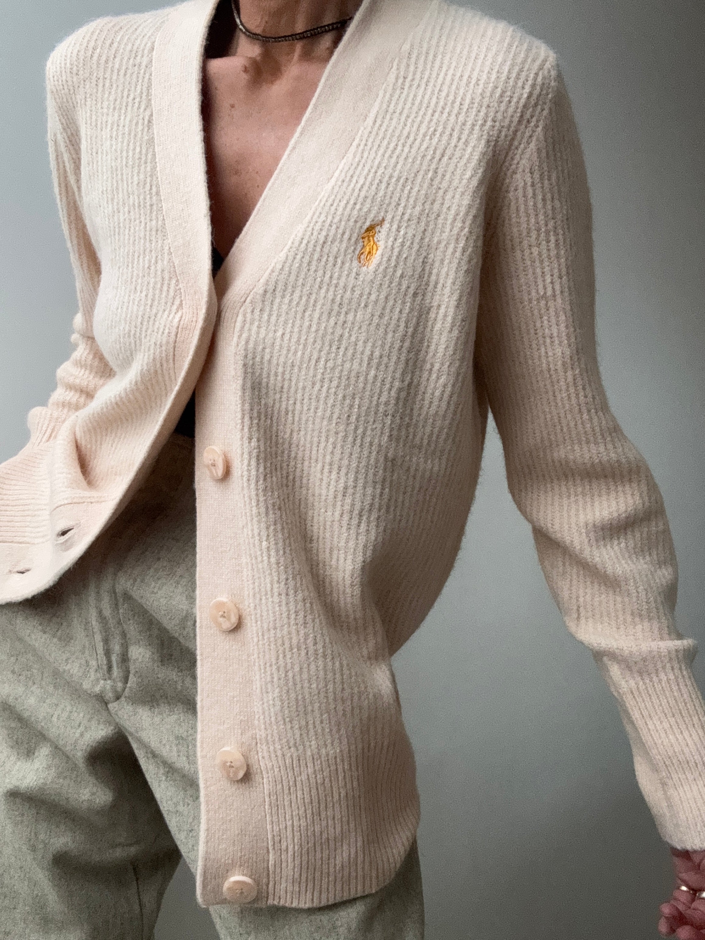 Ralph Lauren Soft Ribbed Cardigan Blush | Cardigans