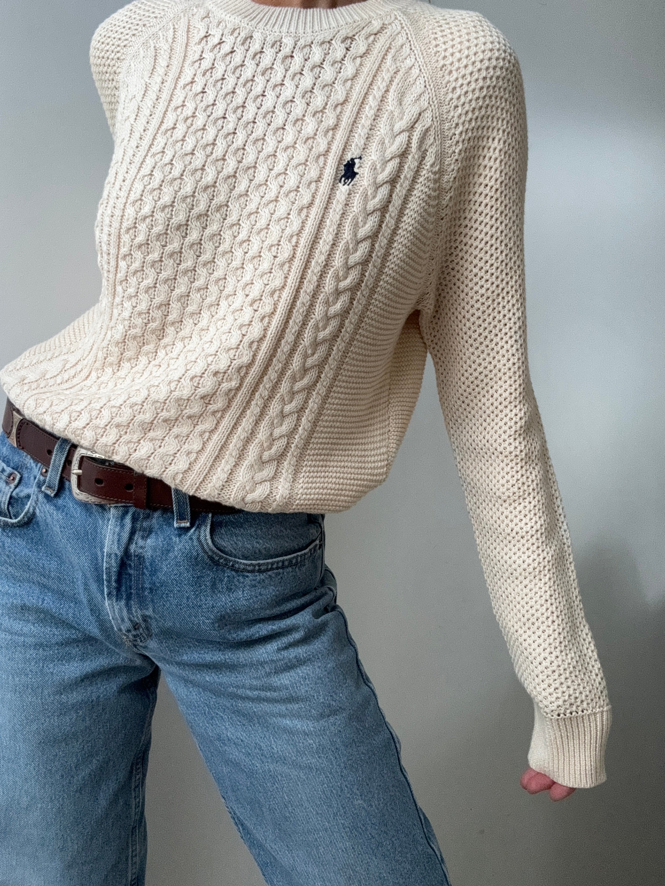 Ralph Lauren Fisherman Cable Knit Cream | Jumpers