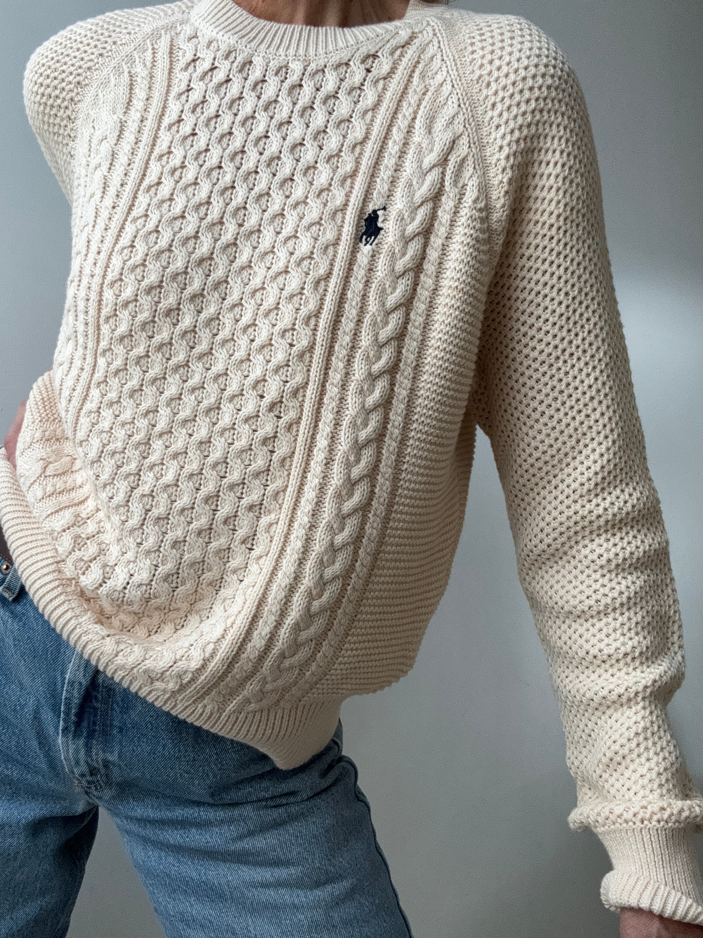 Ralph Lauren Fisherman Cable Knit Cream | Jumpers