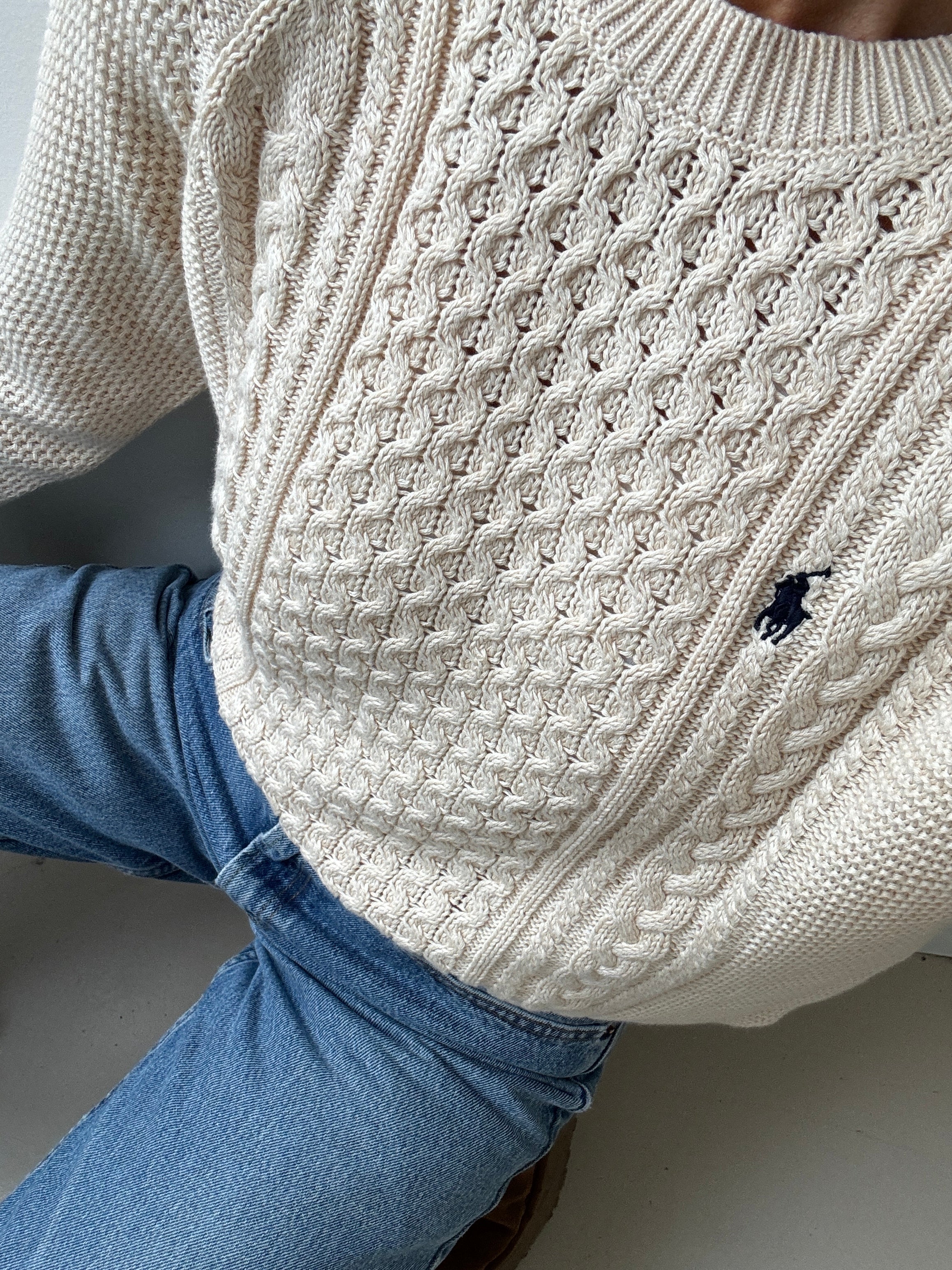 Ralph Lauren Fisherman Cable Knit Cream | Jumpers