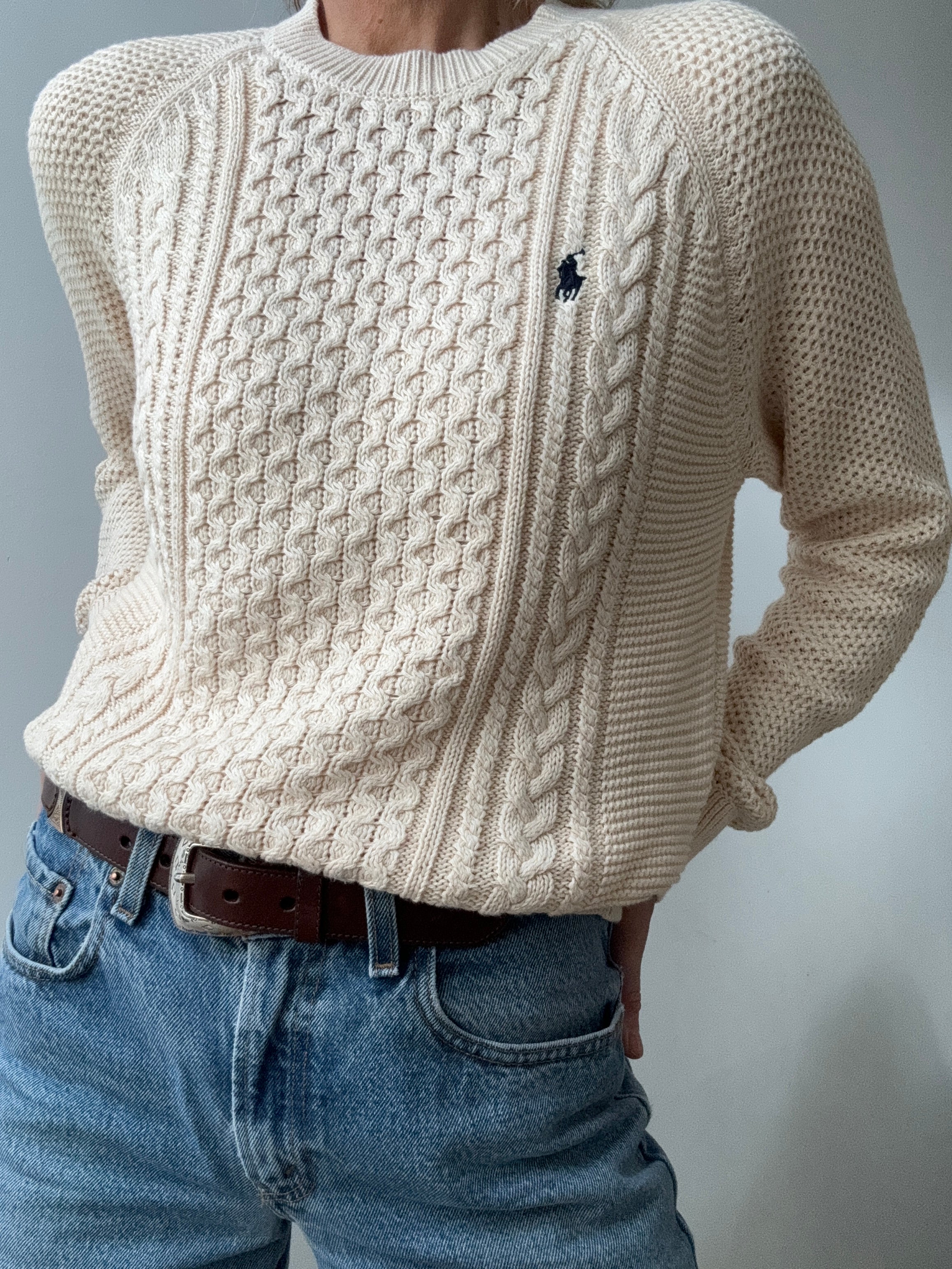 Ralph Lauren Fisherman Cable Knit Cream | Jumpers
