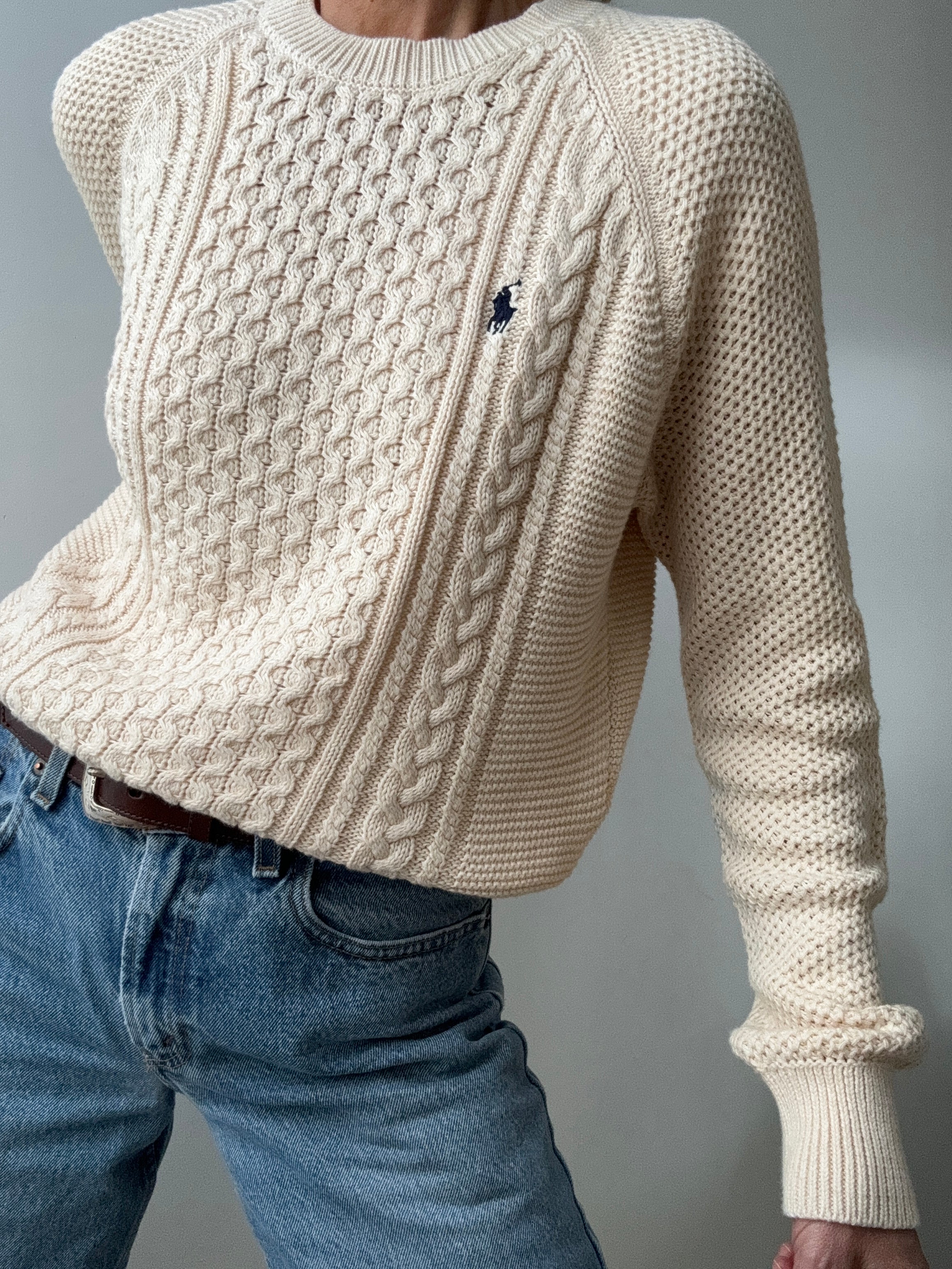 Ralph Lauren Fisherman Cable Knit Cream | Jumpers