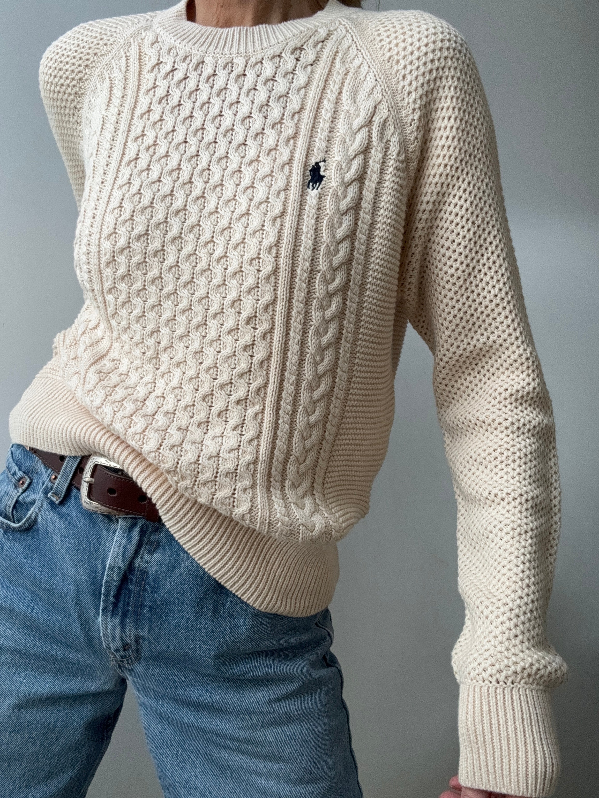 Ralph Lauren Fisherman Cable Knit Cream | Jumpers