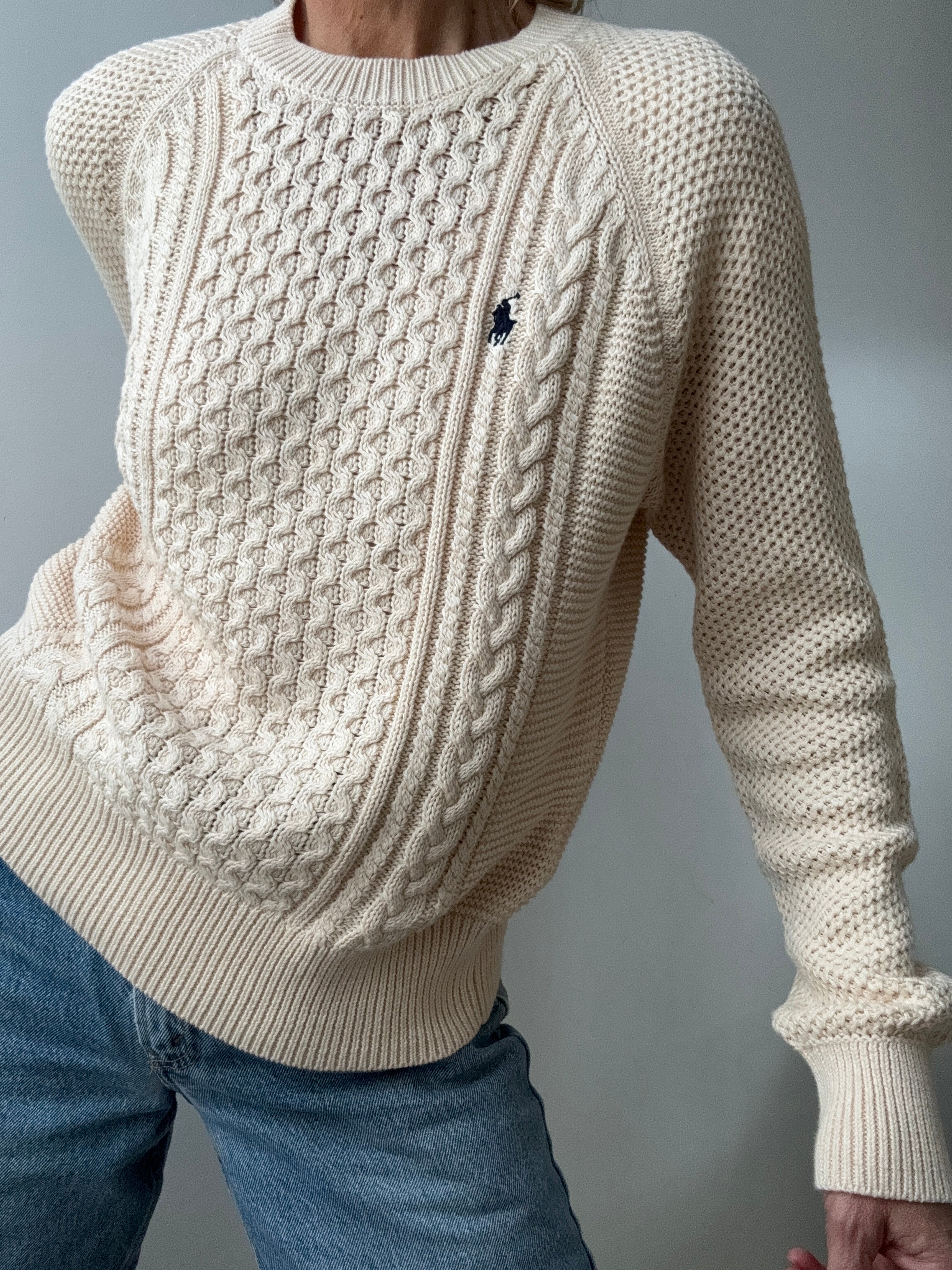 Ralph Lauren Fisherman Cable Knit Cream | Jumpers