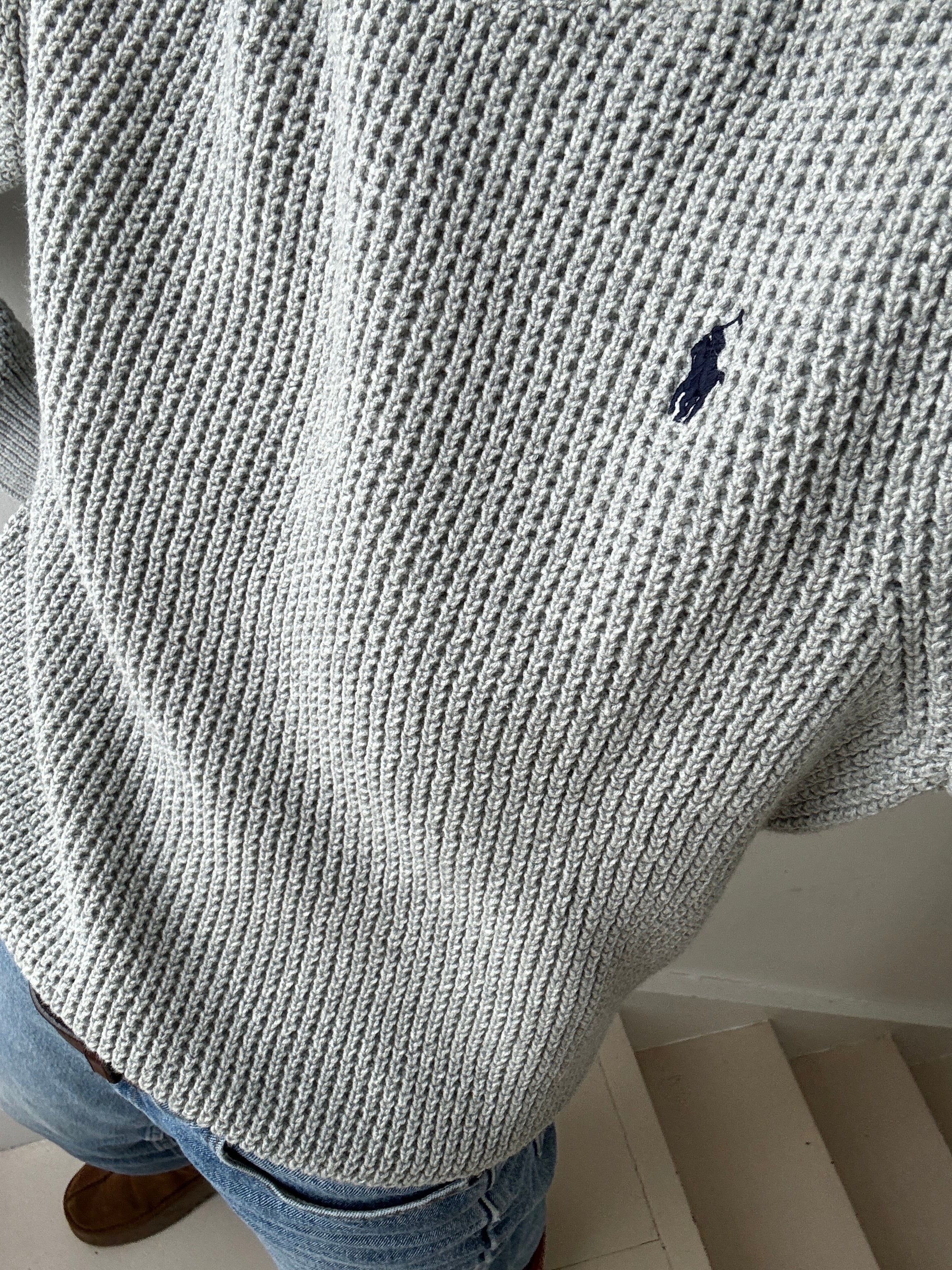 Ralph Lauren Polo Waffle Knit Grey | Jumpers