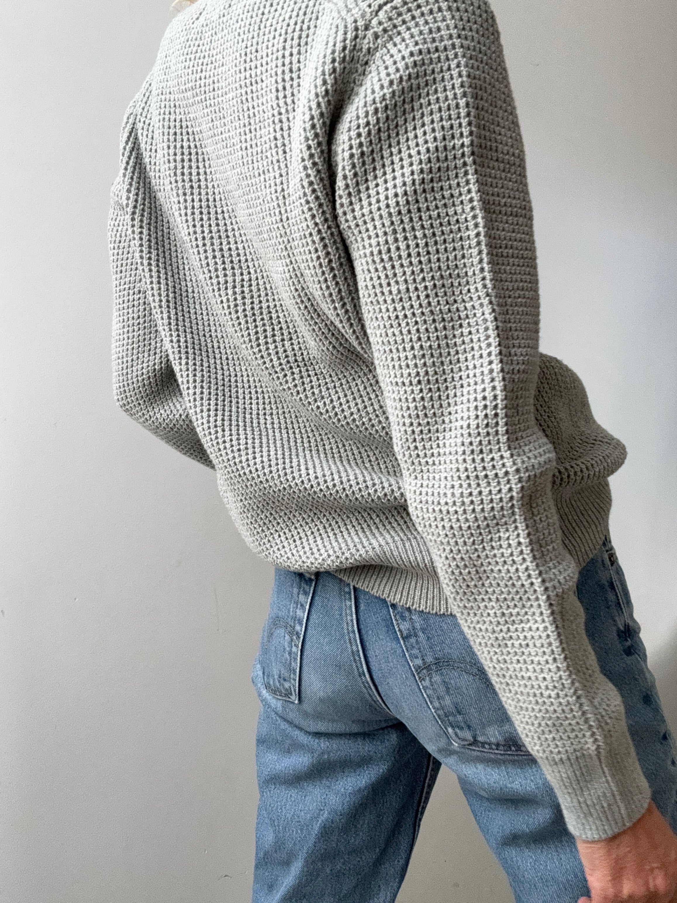 Ralph Lauren Polo Waffle Knit Grey | Jumpers