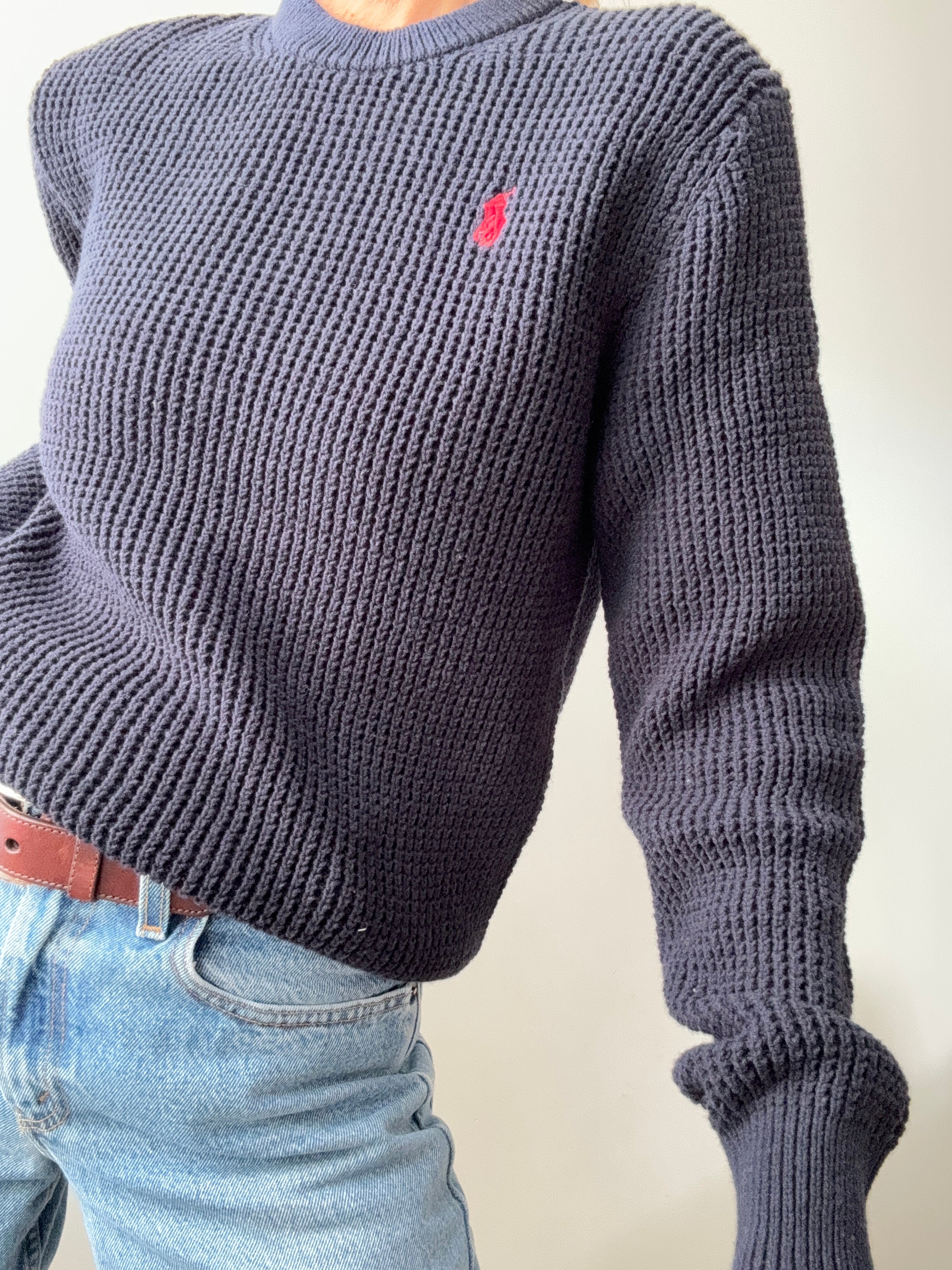 Ralph Lauren Polo Waffle Knit Navy | Jumpers