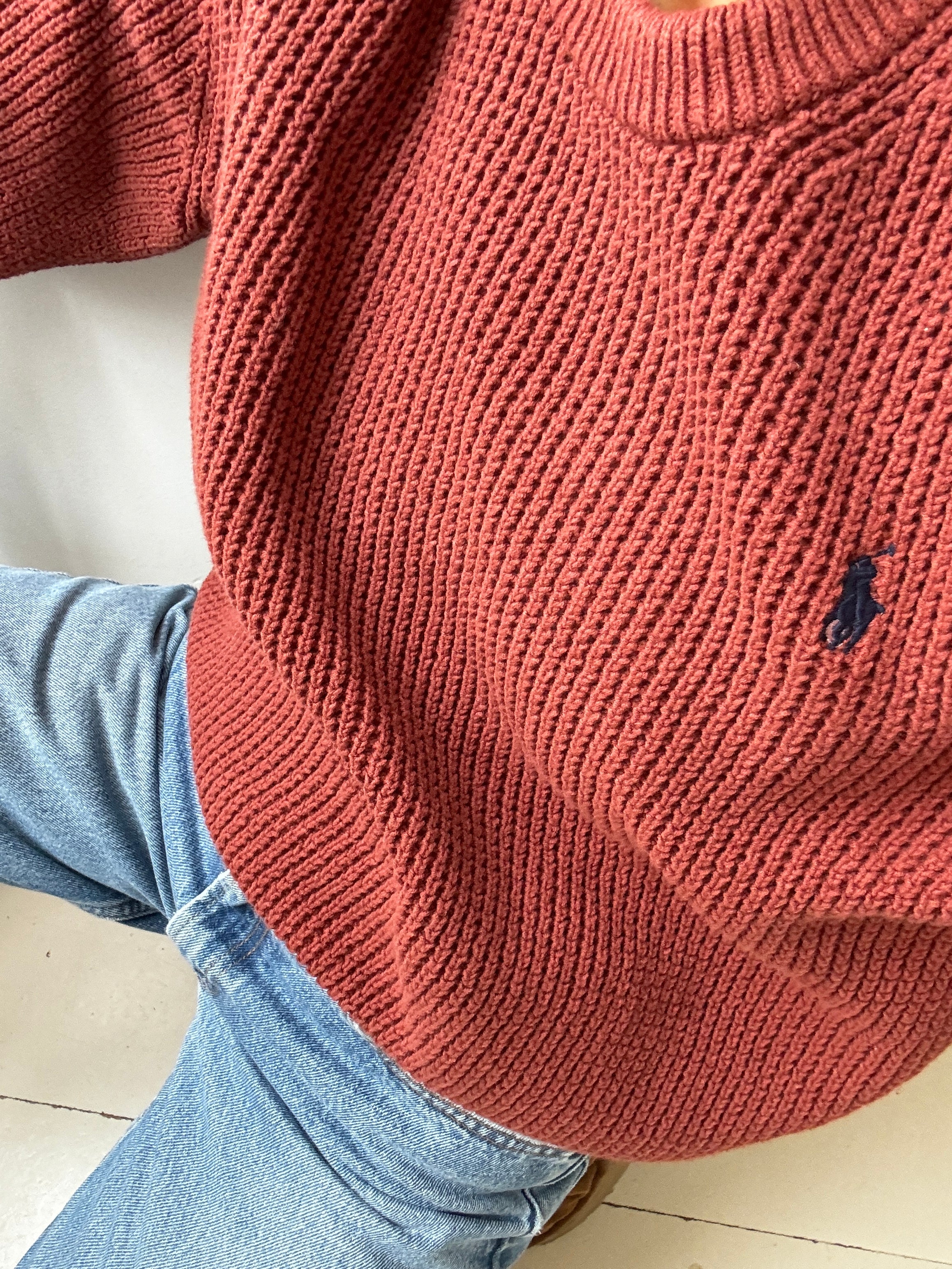 Ralph Lauren Jumpers Ralph Lauren Polo Waffle Knit Rust